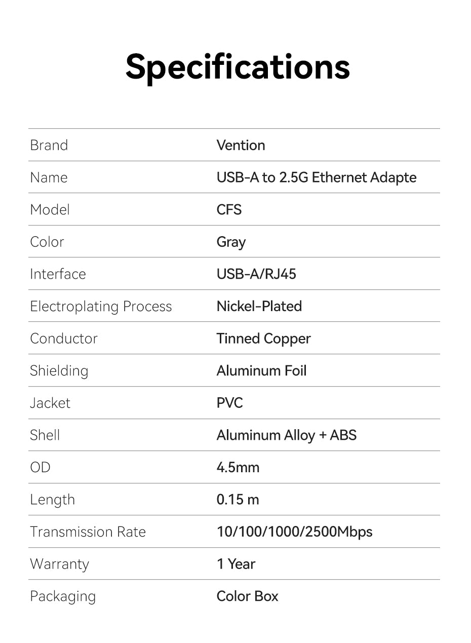 Vention USB-A to 2.5G Ethernet Adapter、mySite、fannypackpong