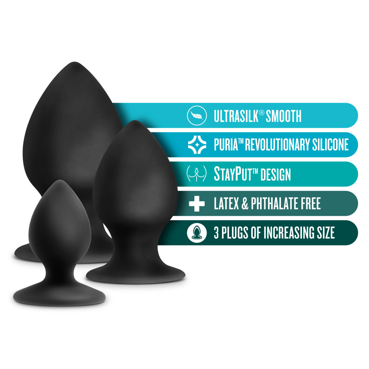 Anal Adventures Platinum By Blush® | Stout Kit Black Anal Plug、mySite、bottomscart