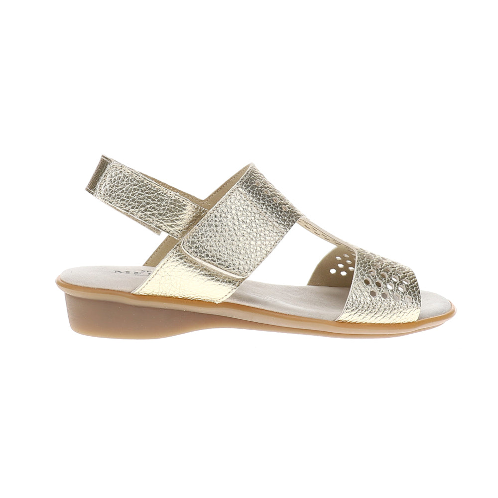 Elicia Comfort Cut-Outs Metallic T-Strap Sandals、mySite、gtrtttuynbv