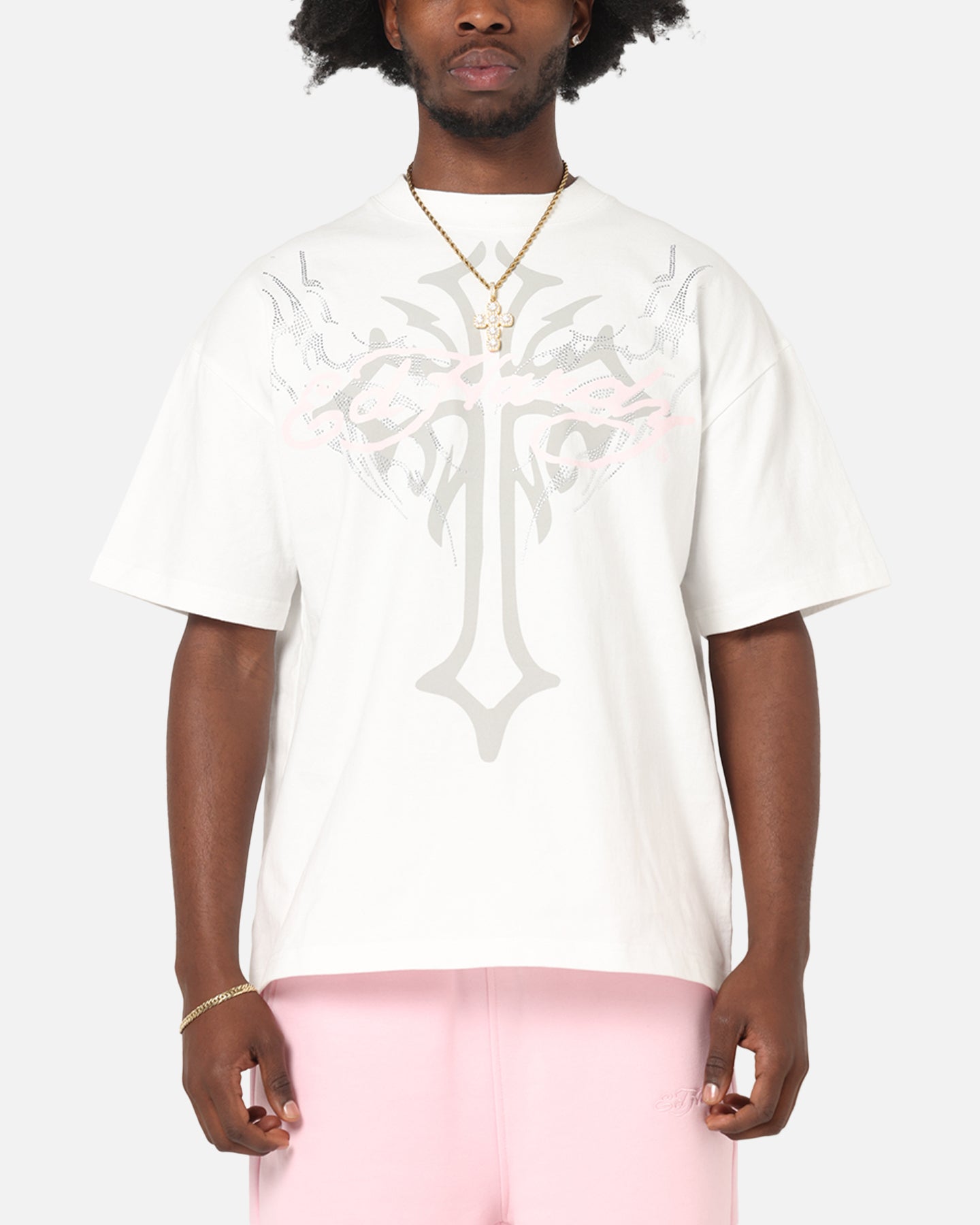 Ed Hardy Trinity Rhinestone T-Shirt Off White、mySite、zt4zffjzw