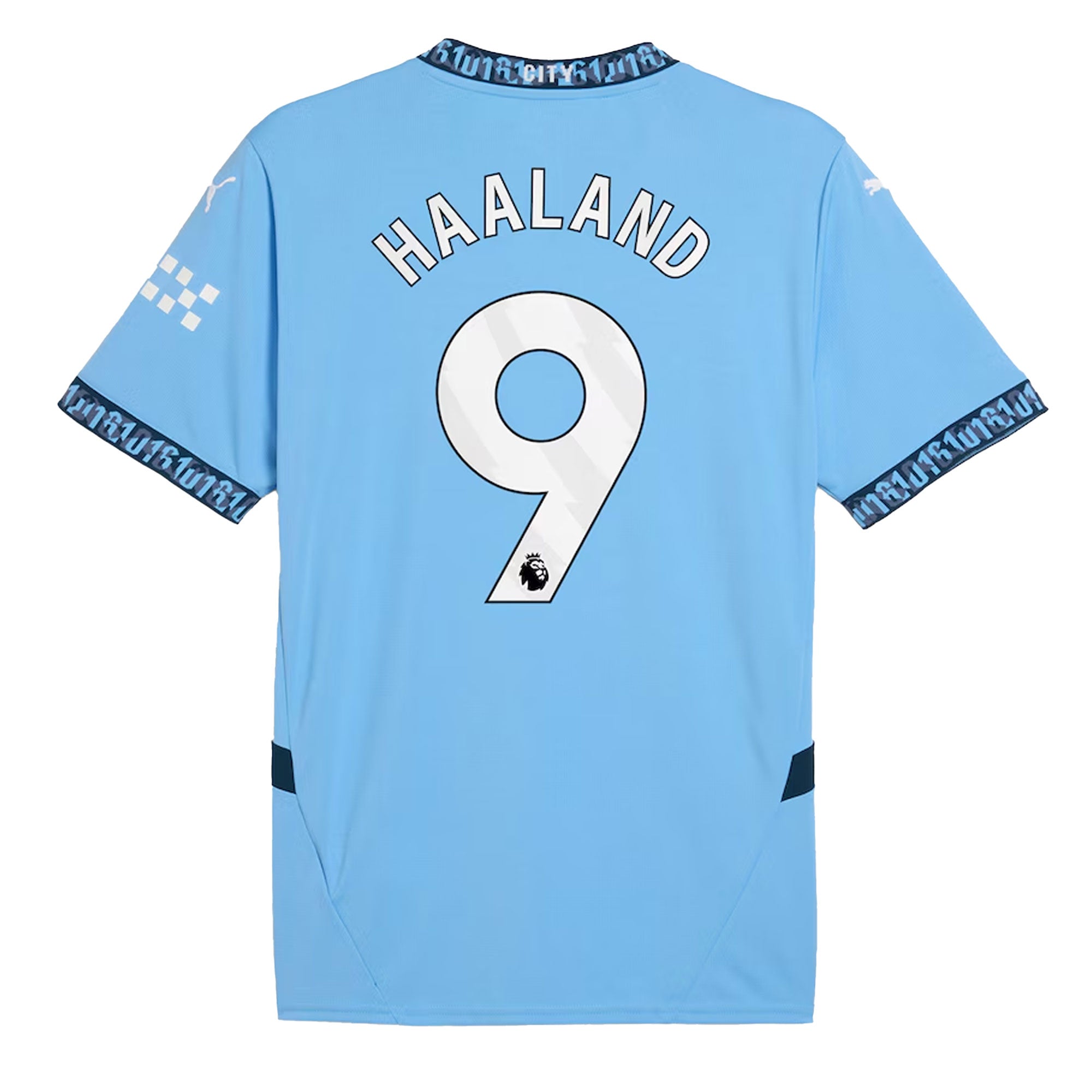 PUMA Men's Manchester City 2024/25 Home Jersey w/Haaland #9 Printing、mySite、bottomscart