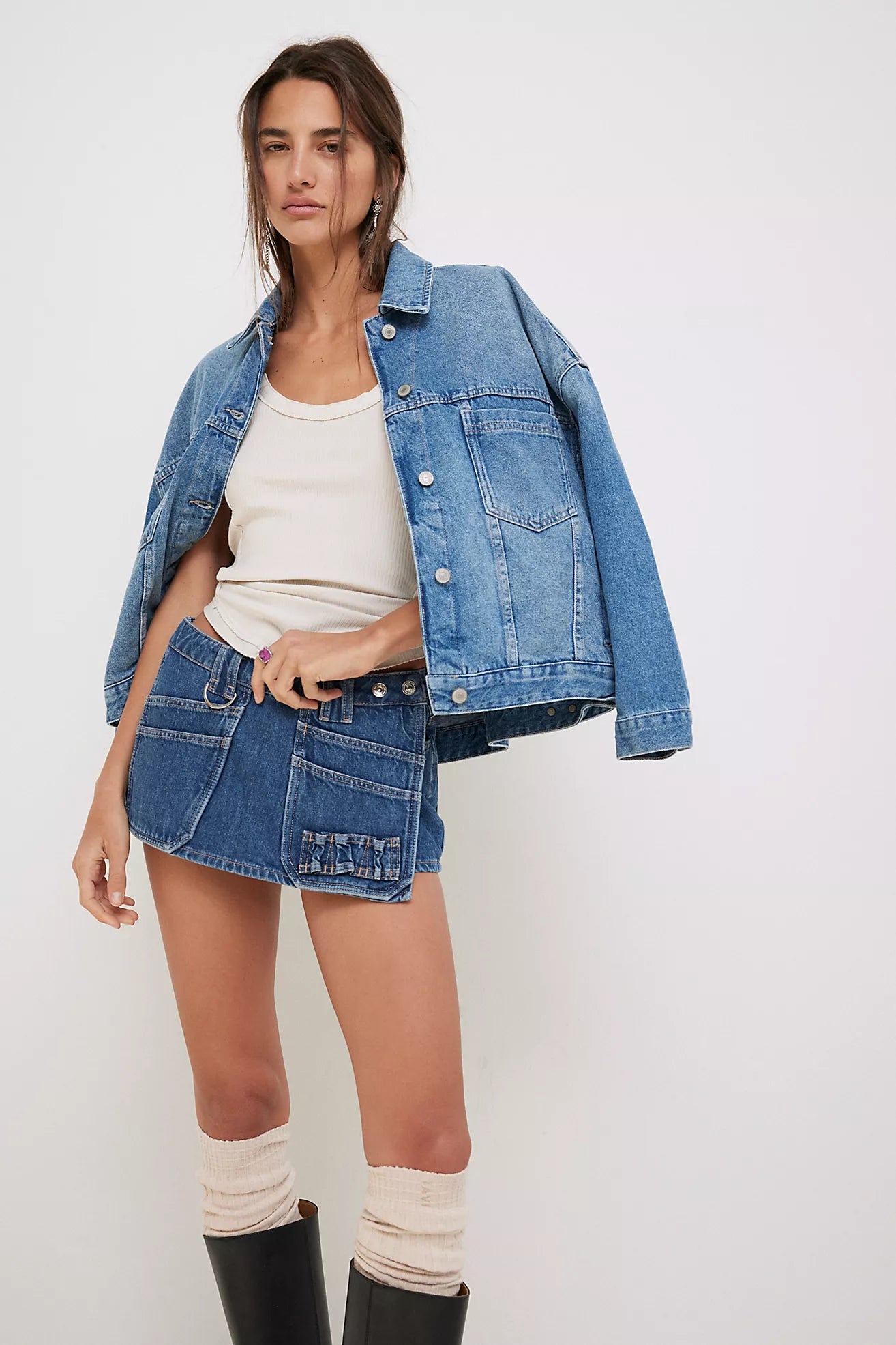 We The Free People Opal Swing Denim Jacket、mySite、garagedoors4me