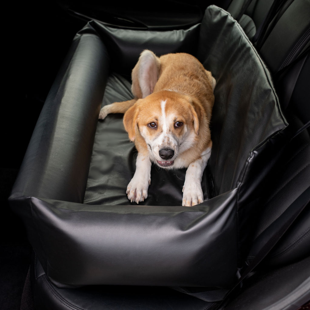 PupProtector™ Faux Leather Memory Foam Dog Car Bed - Black、mySite、solidvoid