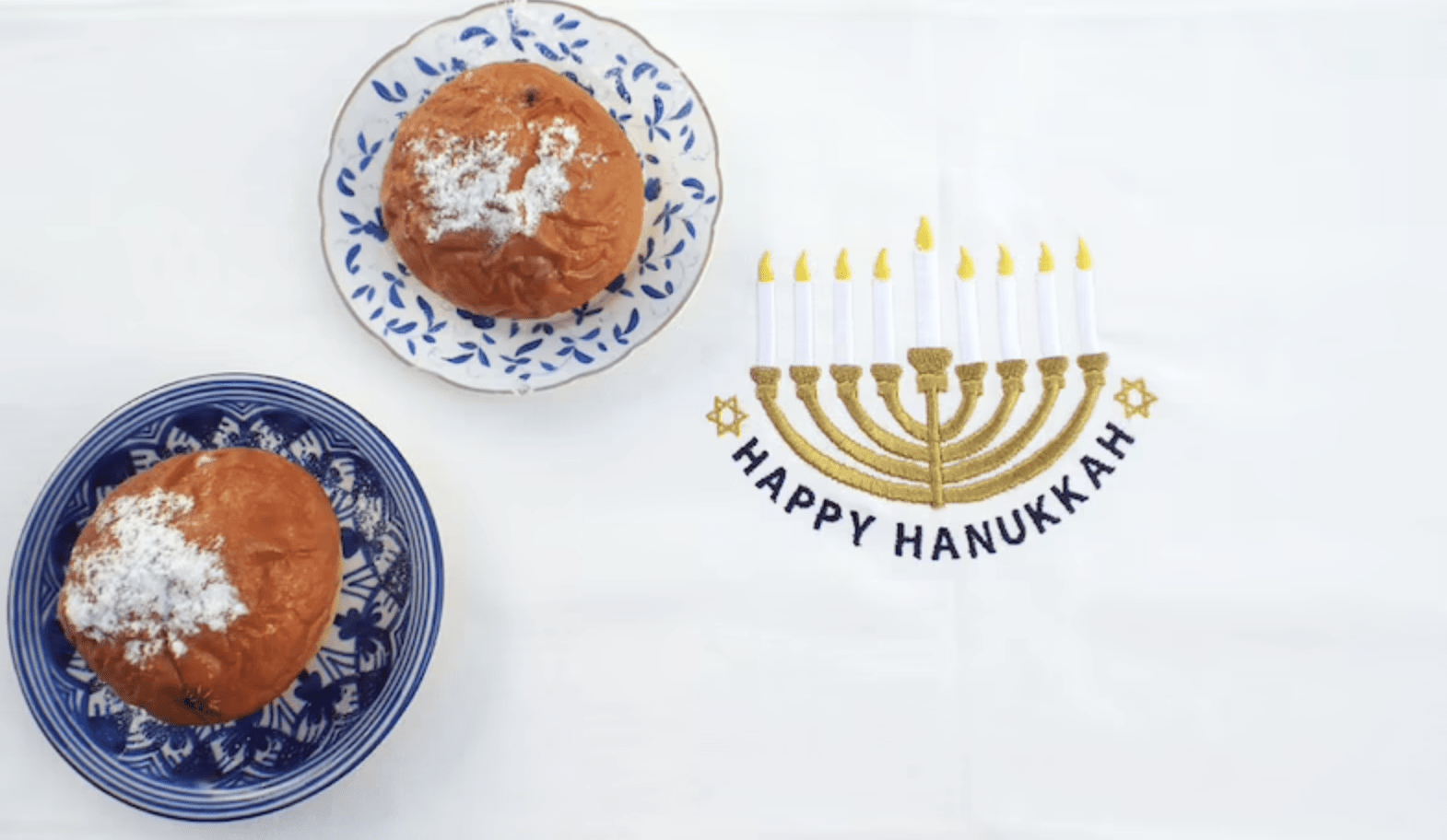 Embroidered Gold Menorah Hanukkah Table Runner、mySite、topwebapps