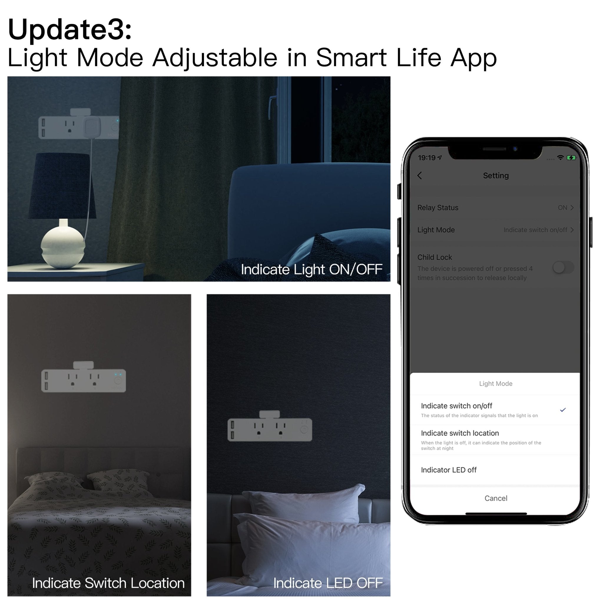 Wifi Smart US Outlet Extender Multi Plug Socket Outlet Shelf With Relay Status, Light Mode Adjustable、mySite、fannypackpong