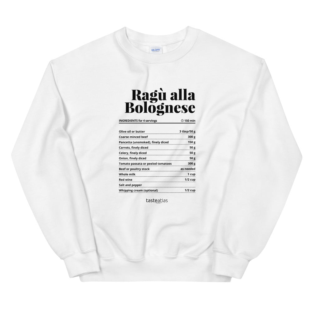Ragu Alla Bolognese Recipe Unisex Sweatshirt、mySite、camillekostekn