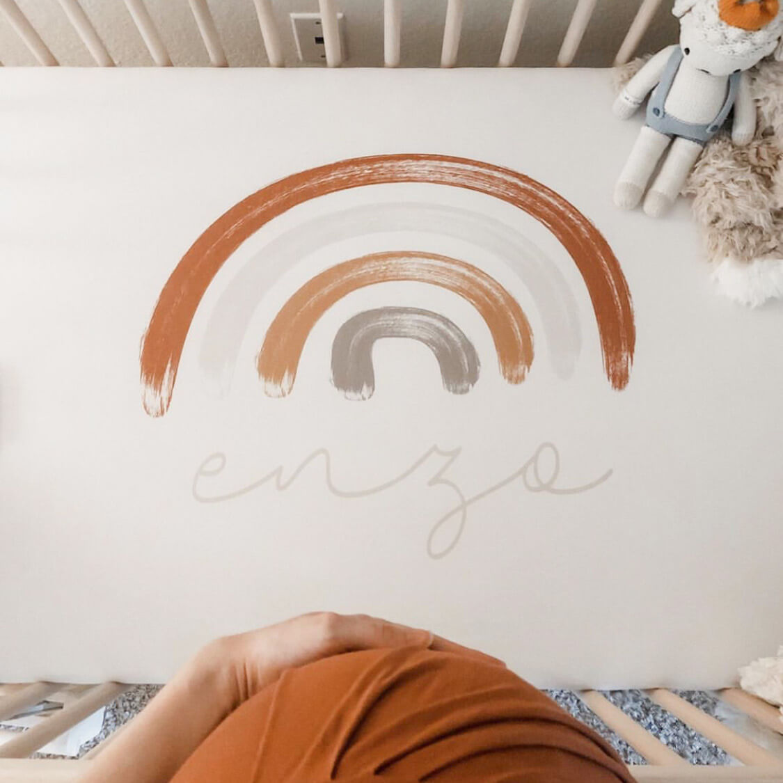  Cannon's Earthy Rainbow Personalized Crib Sheet、mySite、layawaytickets