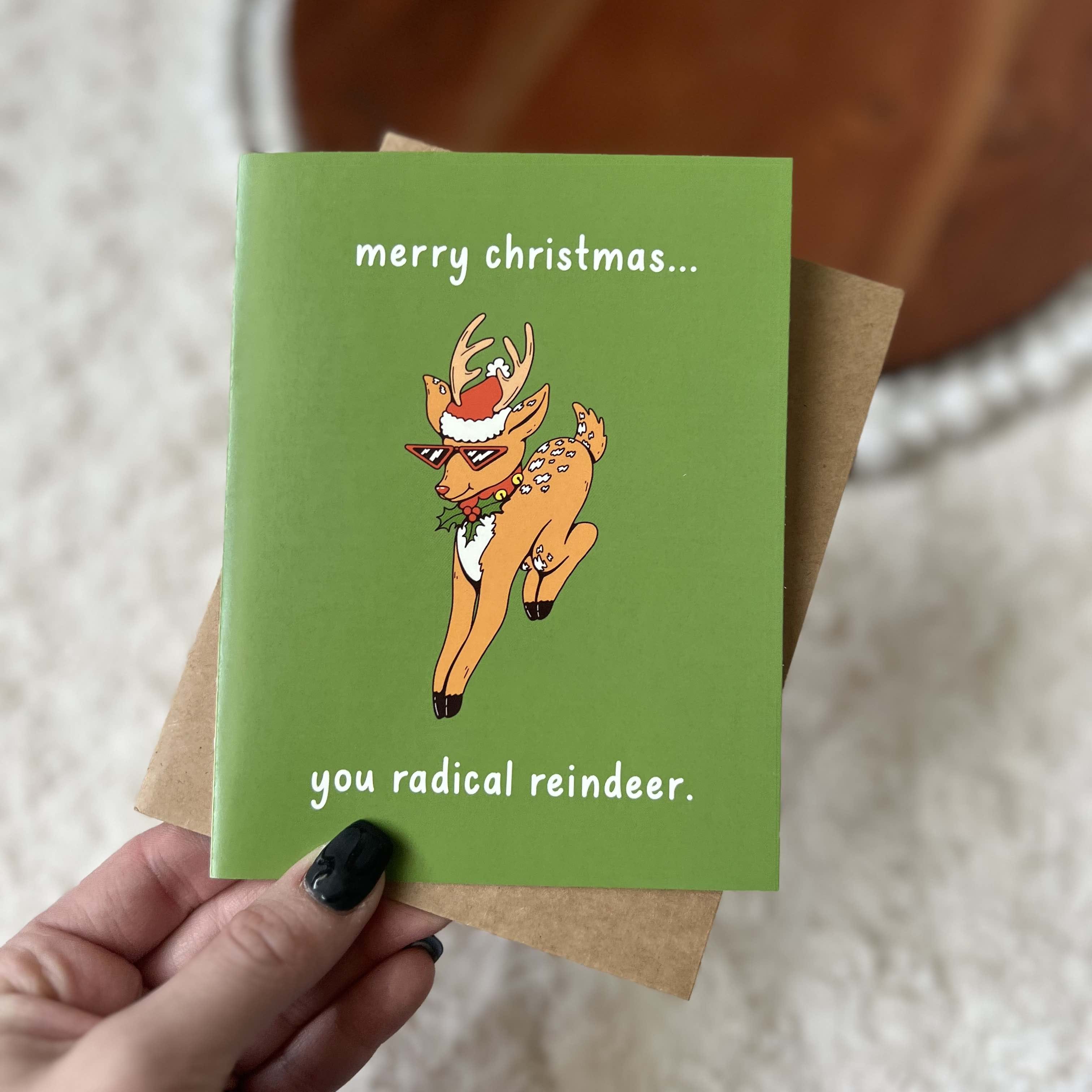  Merry Christmas You Radical Reindeer Christmas Card、mySite、elrpsem3k