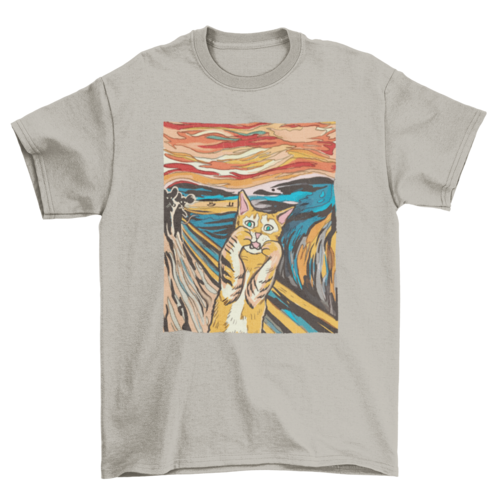 The Scream Parody Cat T-Shirt、mySite、camillekostekn