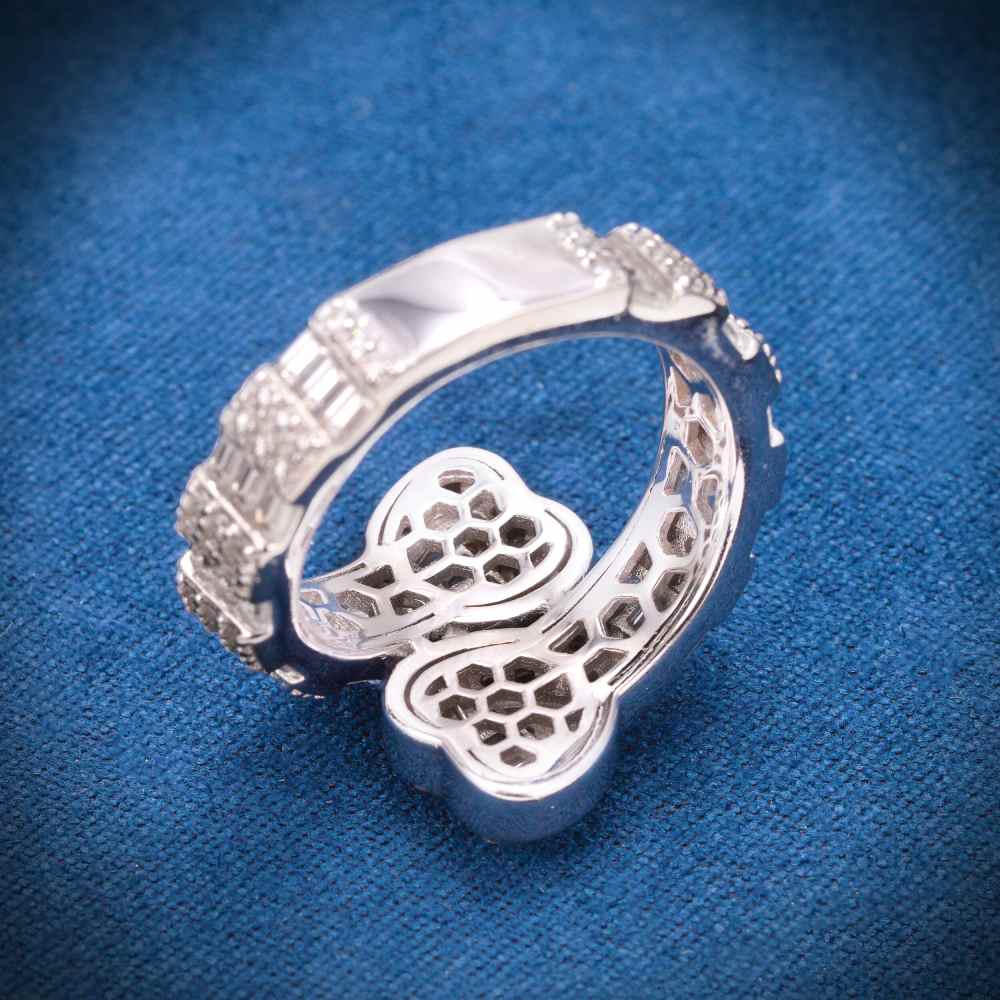 Moissanite Split Heart Ring 14K White Gold、mySite、hinf8tx79