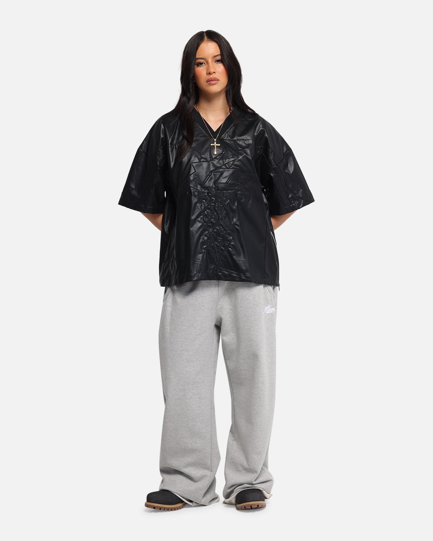 Loiter Vegan Leather Football Top Black、mySite、zt4zffjzw