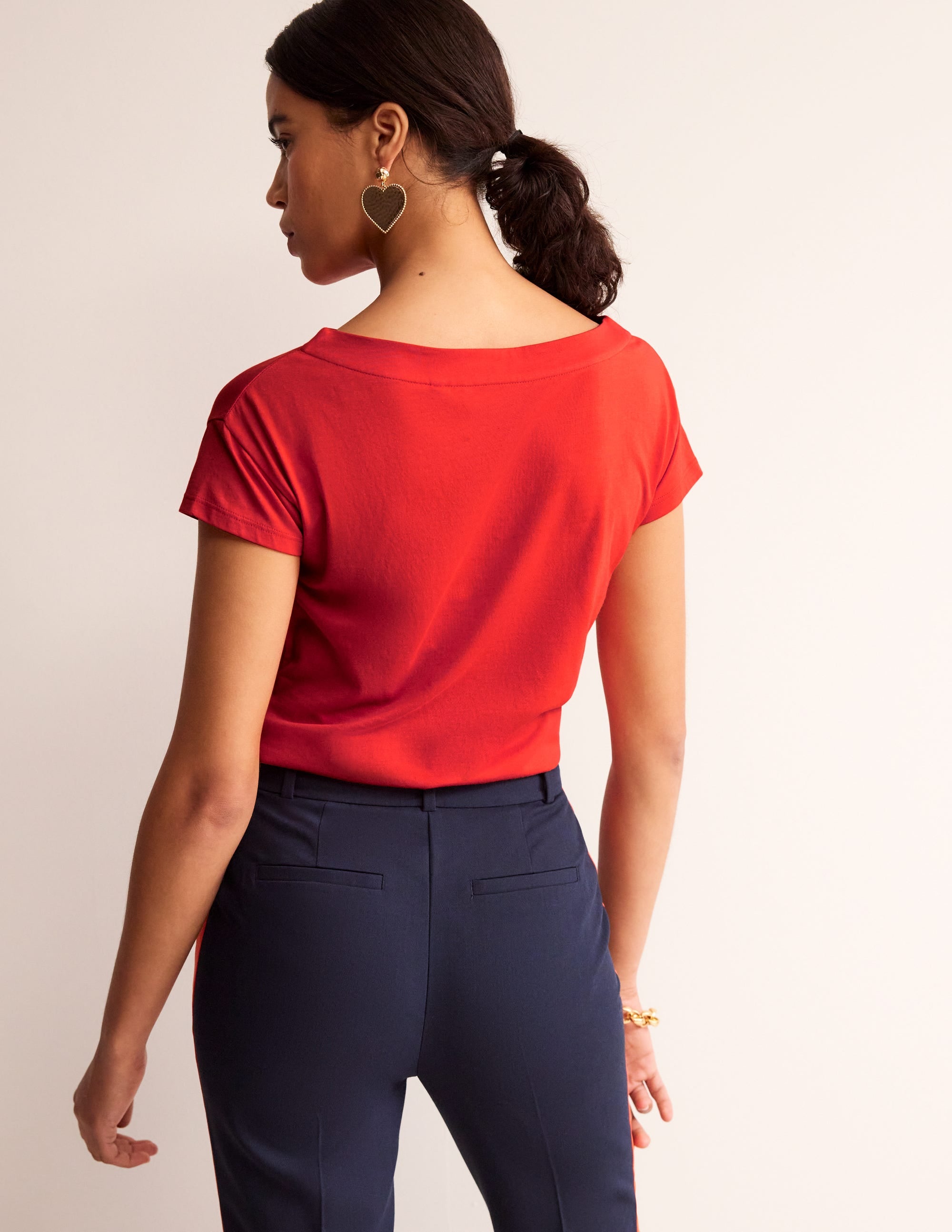  Supersoft Boat Neck T-Shirt-Poppy Red、mySite、ashleygrahame