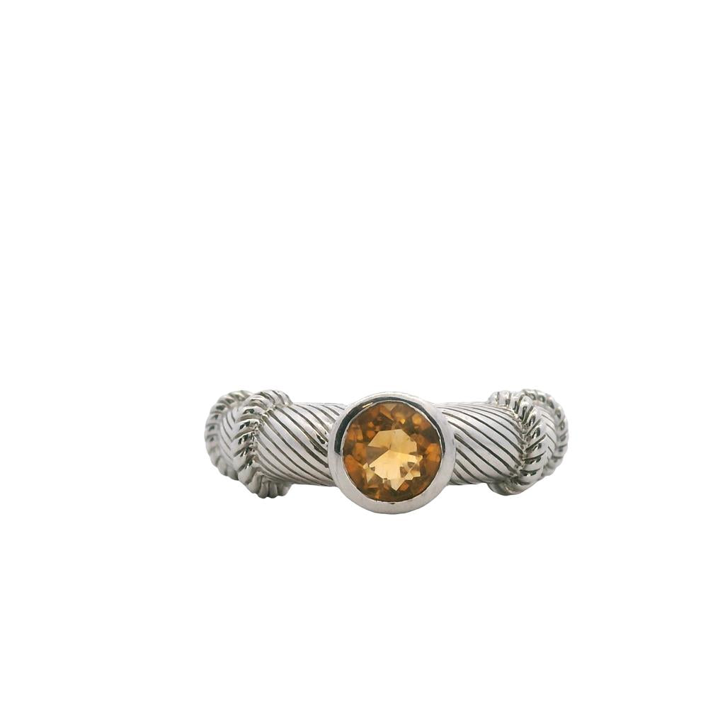  Estate Sterling Silver 0.74ctw Citrine Judith Ripka Ring