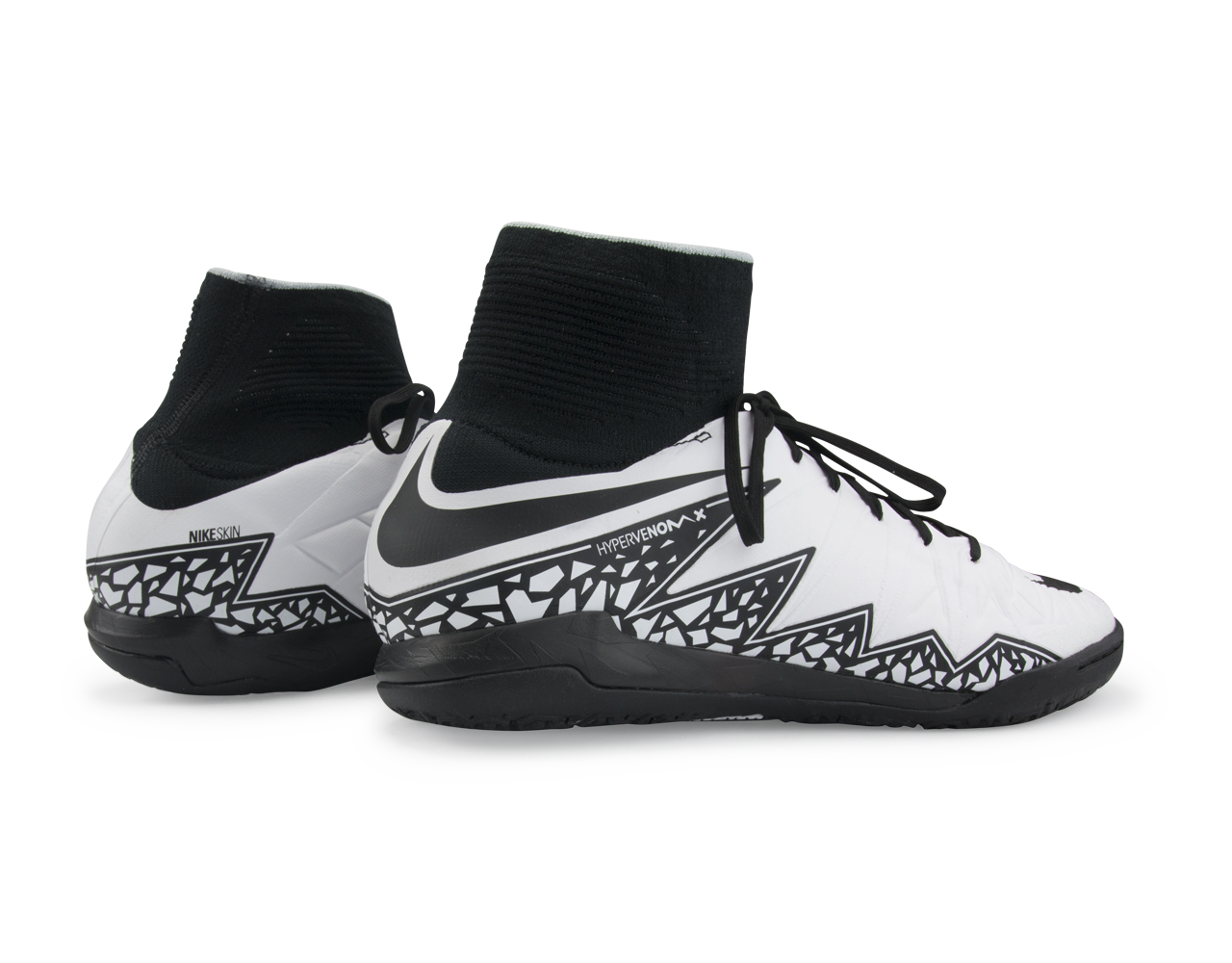 Nike Men's HypervenomX Proximo Indoor Soccer Shoes White/Black/Blanc/Noir、mySite、noshort