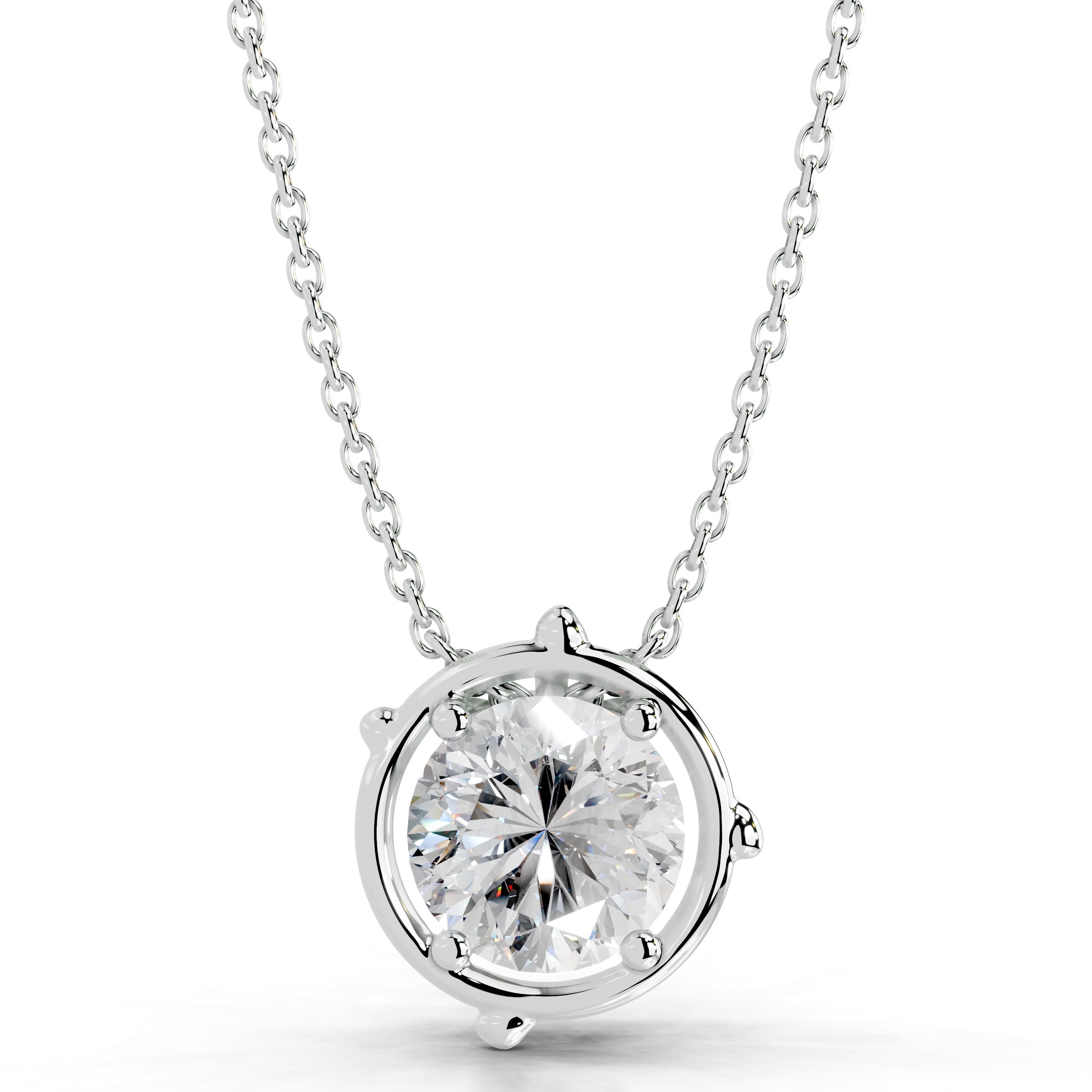 Rooted in Love Round Lab Grown Diamond Necklace - 18K White Gold、mySite、hinf8tx79