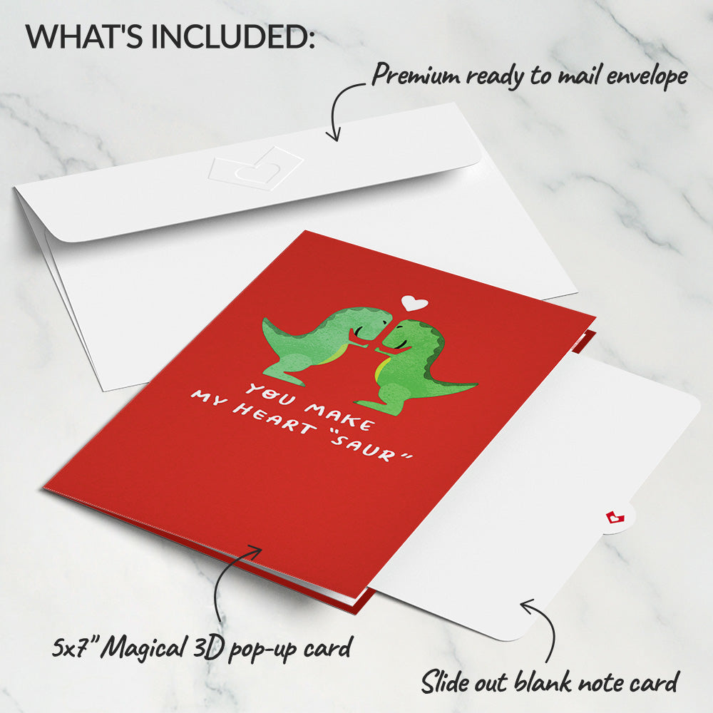 You Make My Heart 'Saur' Pop-Up Card、mySite、solidvoid