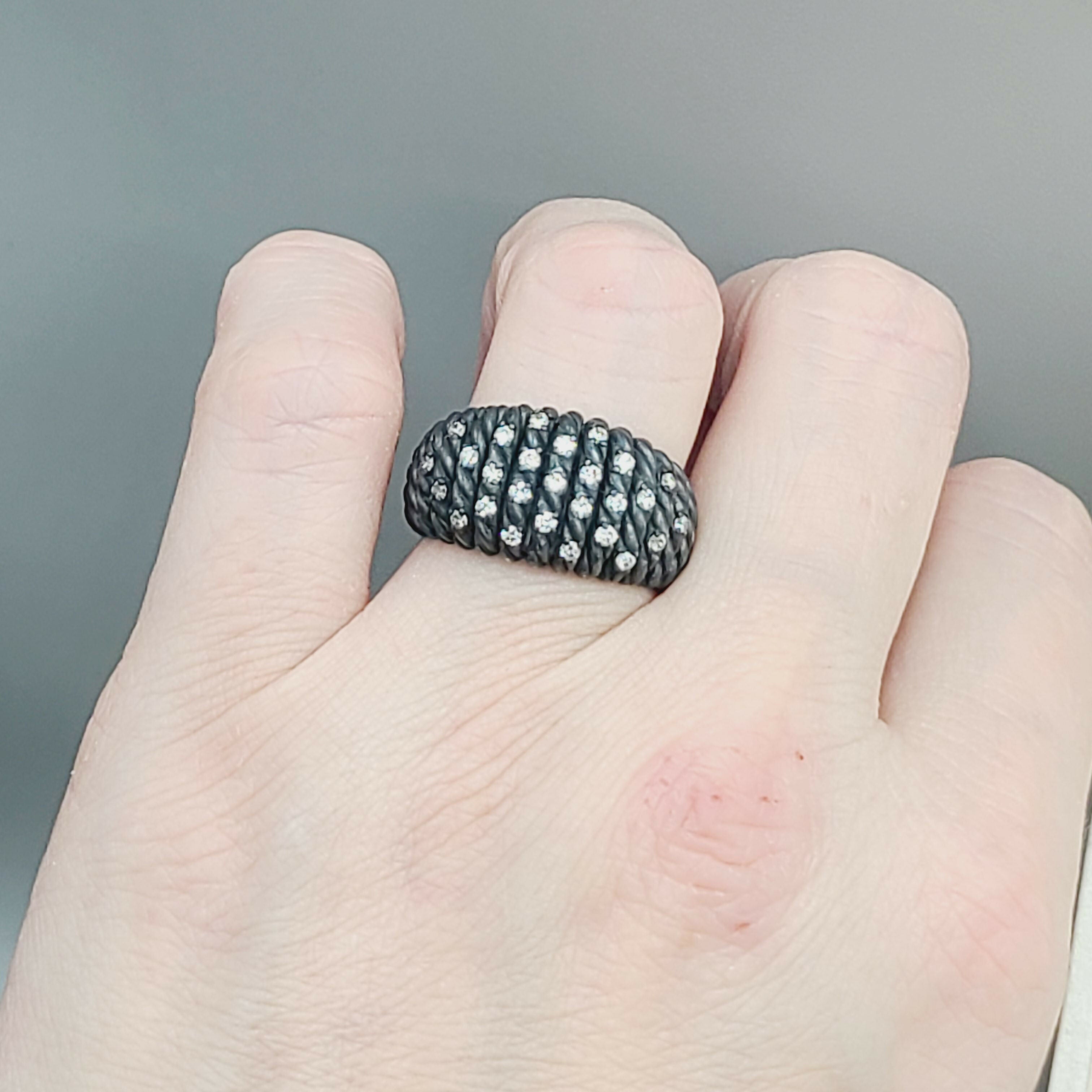 David Yurman Tempo Ring Black Rhodium & Diamonds、mySite、hinf8tx79
