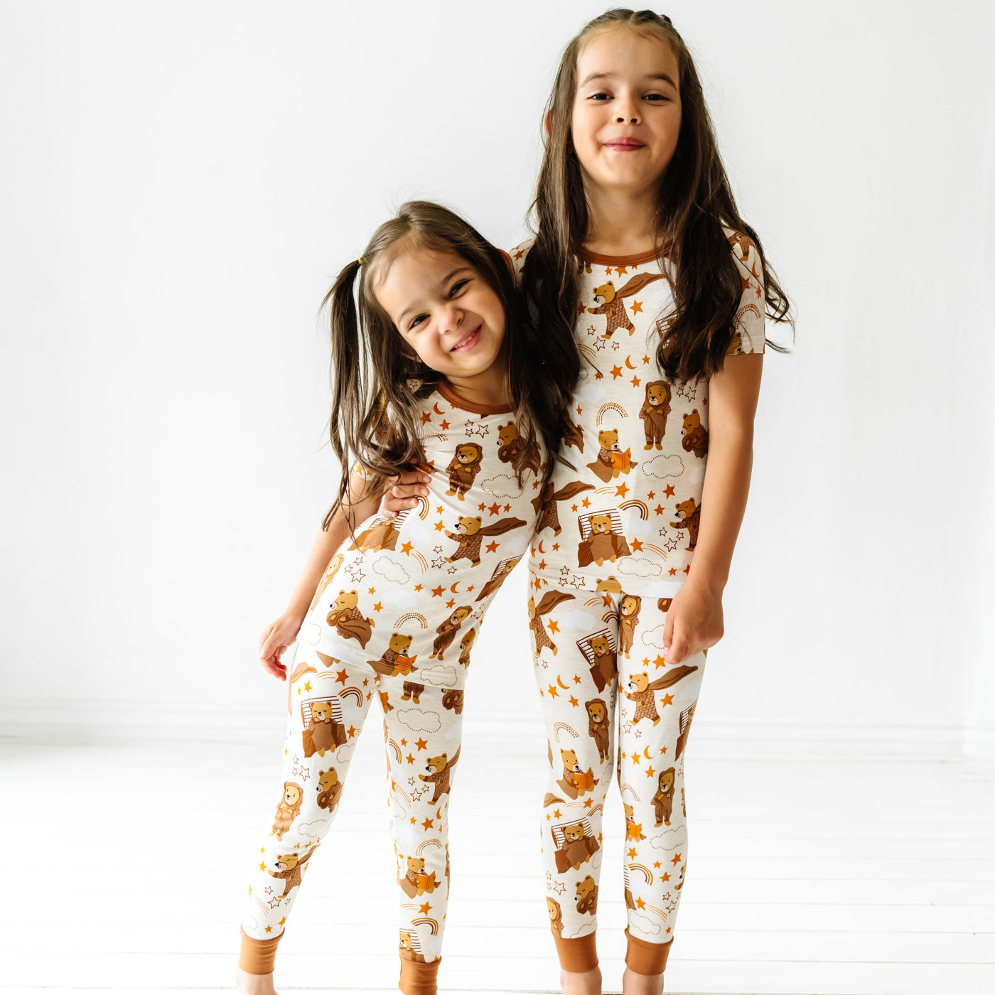 Beary Sleepy Two-Piece Short Sleeve Pajama Set、mySite、g9winljtr