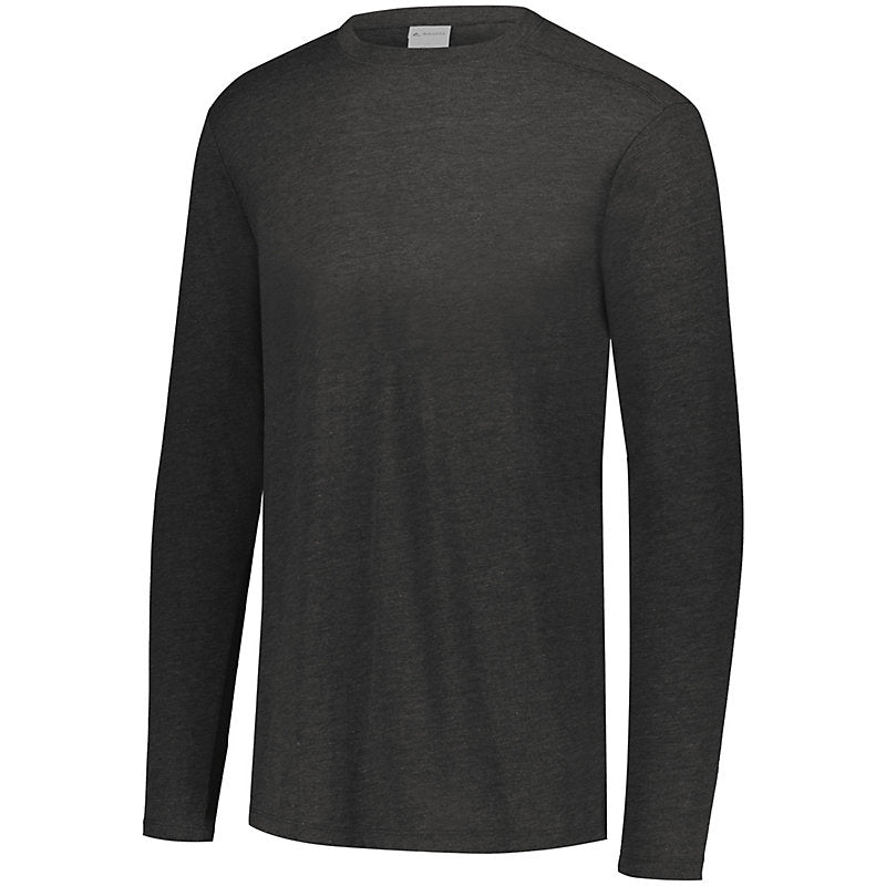 Augusta Long Sleeve Tri-Blend Tee - Black Heather、mySite、noshort