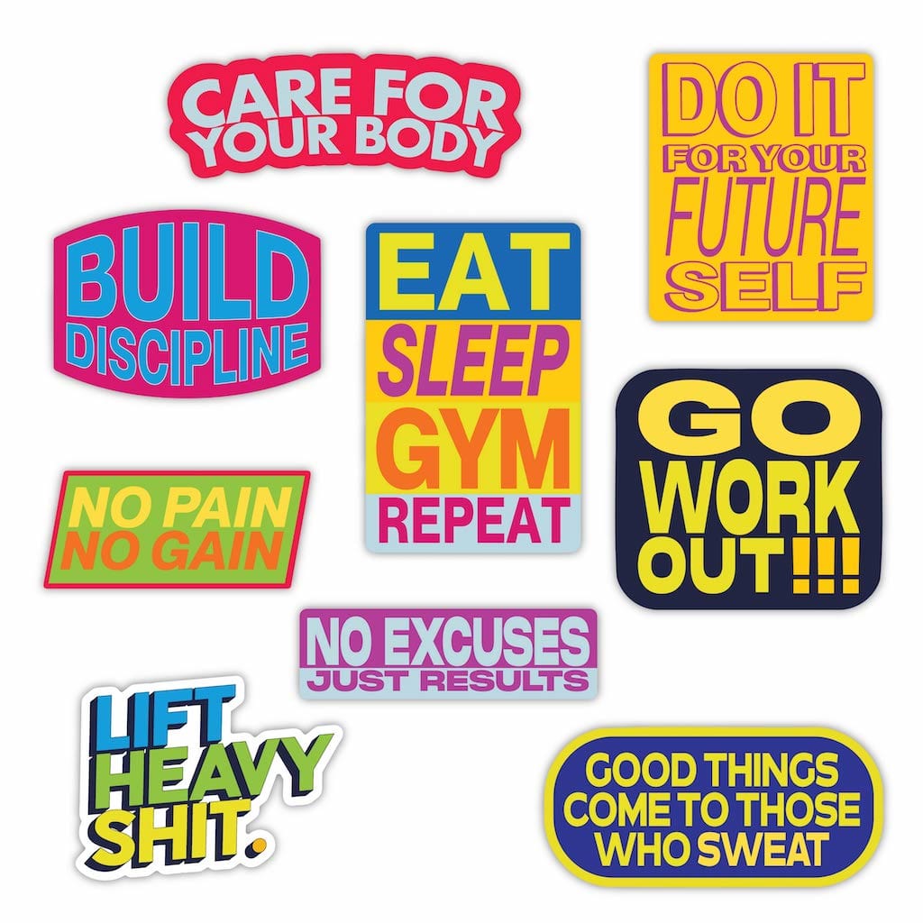  Gym Motivation Sticker 9 Pack、mySite、ghnorth