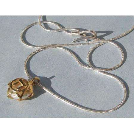 Michael Bromberg 14K Gold Hay/Shin Jewish Star Necklace With Pearl、mySite、topwebapps