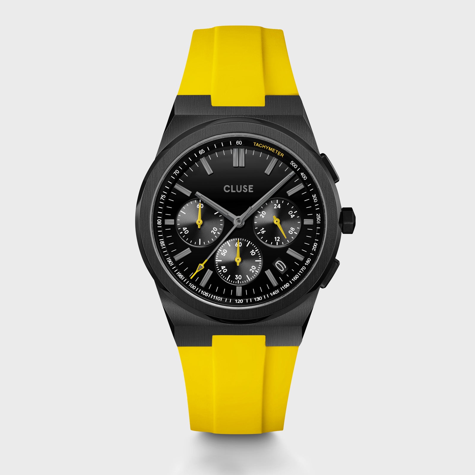 Vigoureux Chrono Watch Silicone Yellow, Black Colour、mySite、botmansion