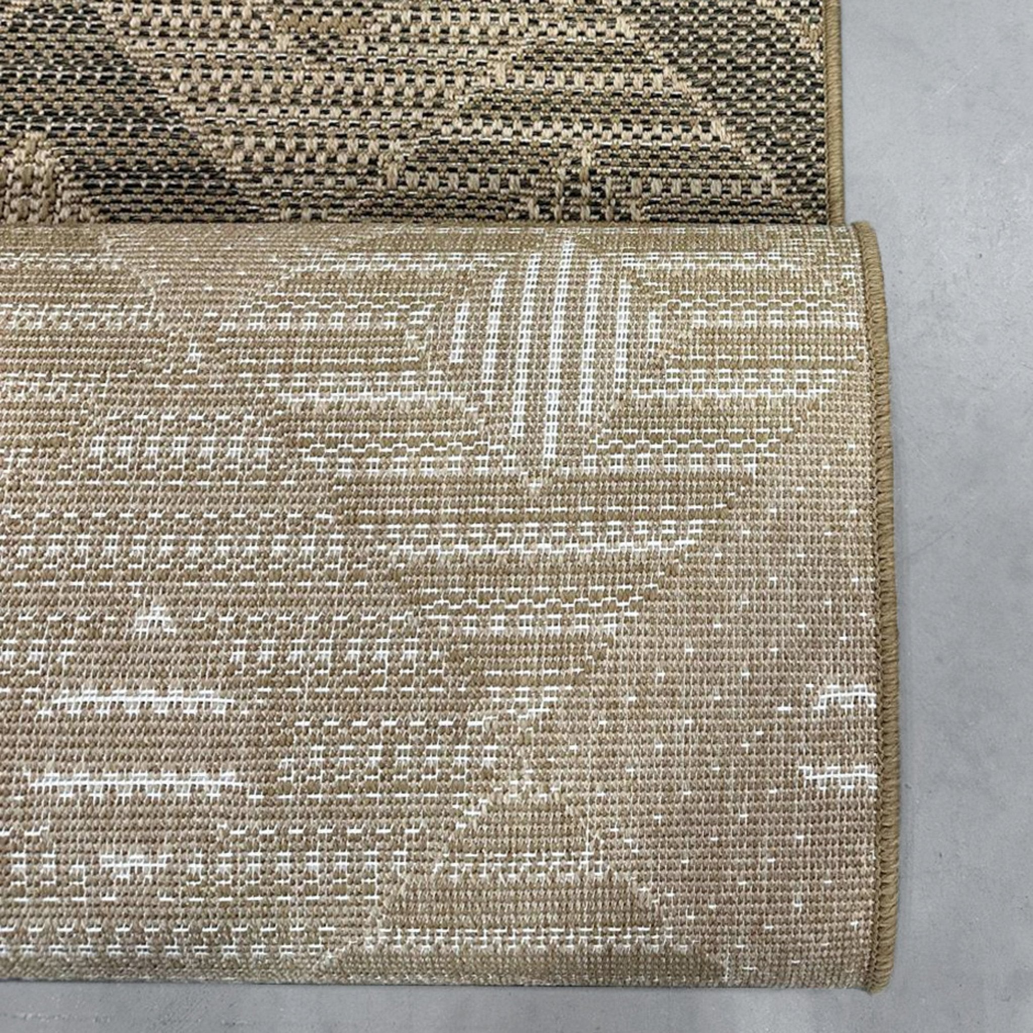 Heritage Diamond Pattern Indoor Outdoor Natural Brown Textured Rug AL-272、mySite、gigharbornorthrealestate