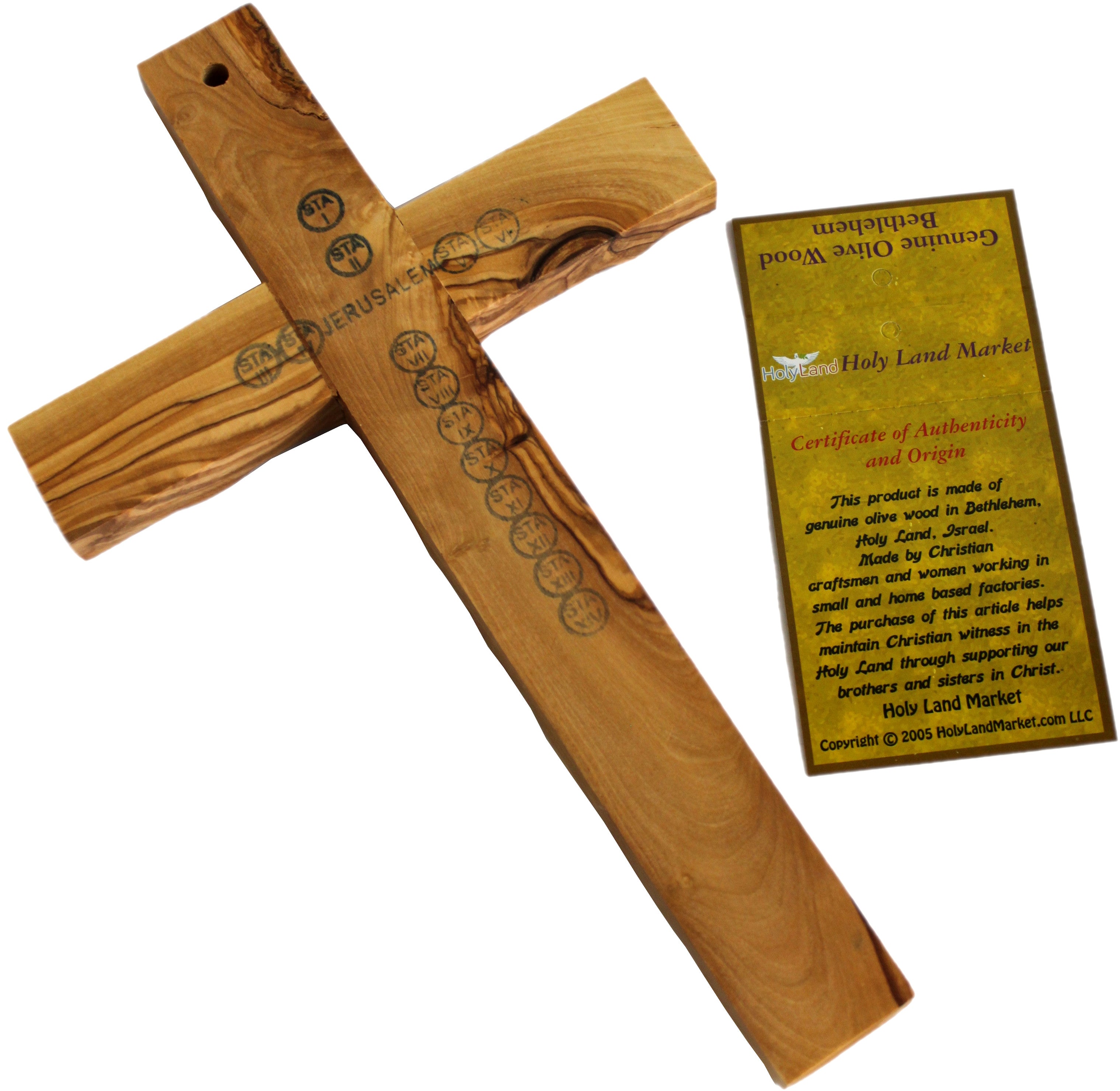 Holy Land Market Olive Wood Cross (9 to 10 inches High)、mySite、topwebapps