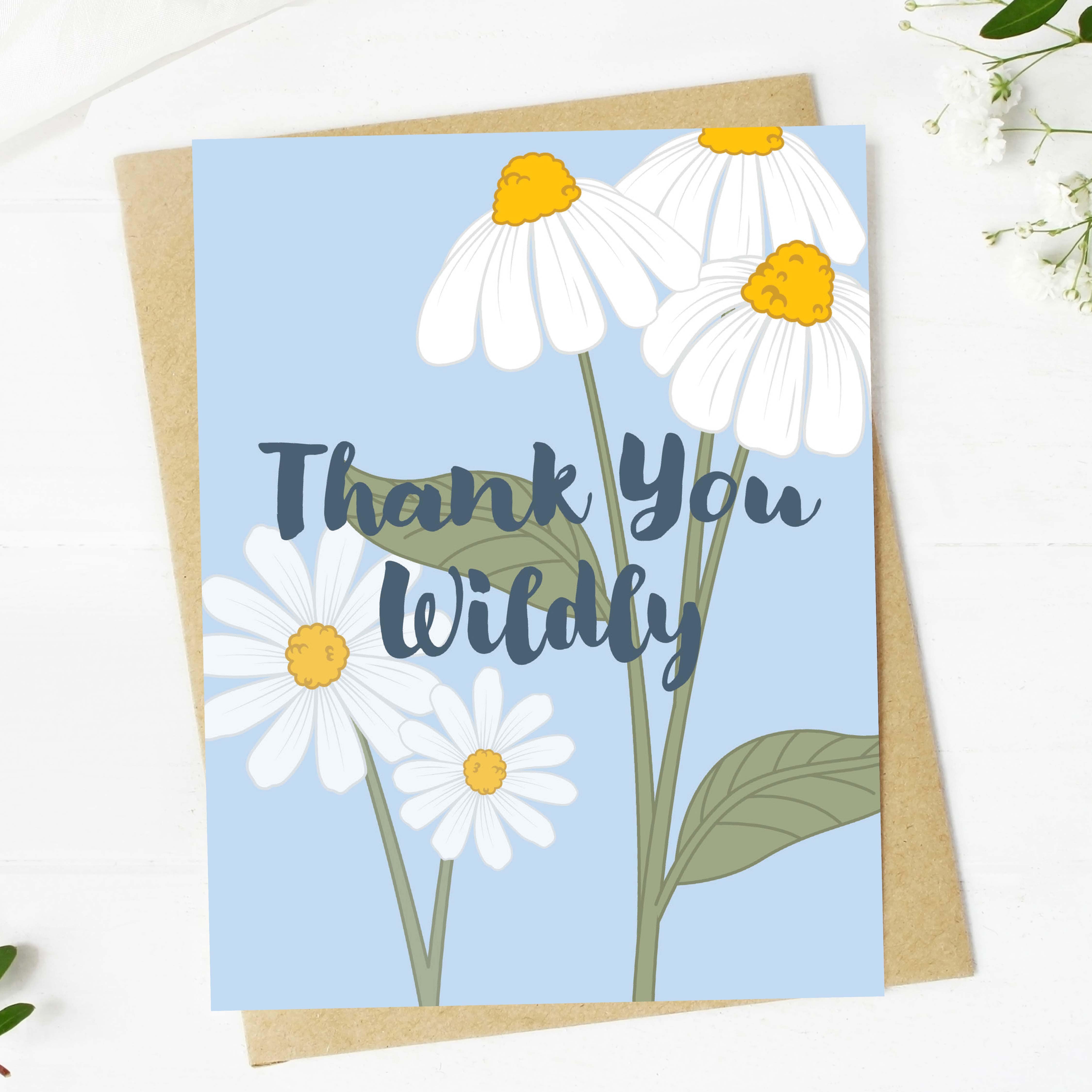  Thank you wildly Daisy Flower Heartfelt Card、mySite、elrpsem3k