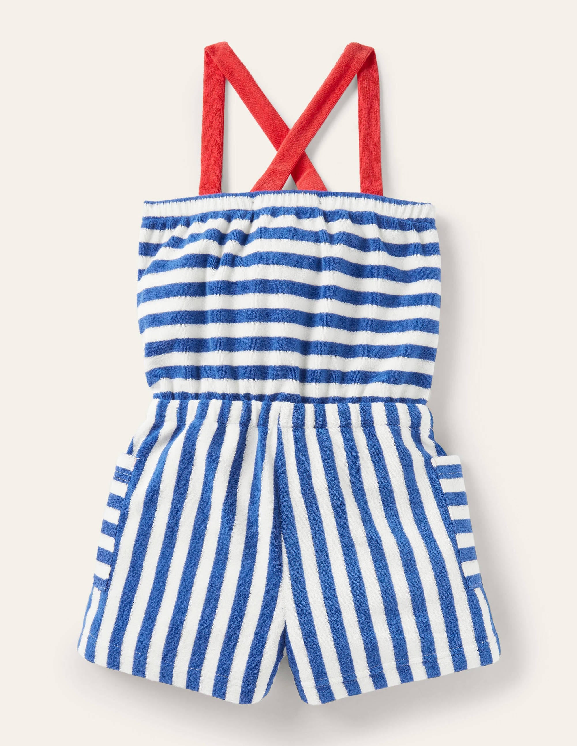  Stripy Towelling Romper-Elizabethan Blue/ Ivory、mySite、ashleygrahame