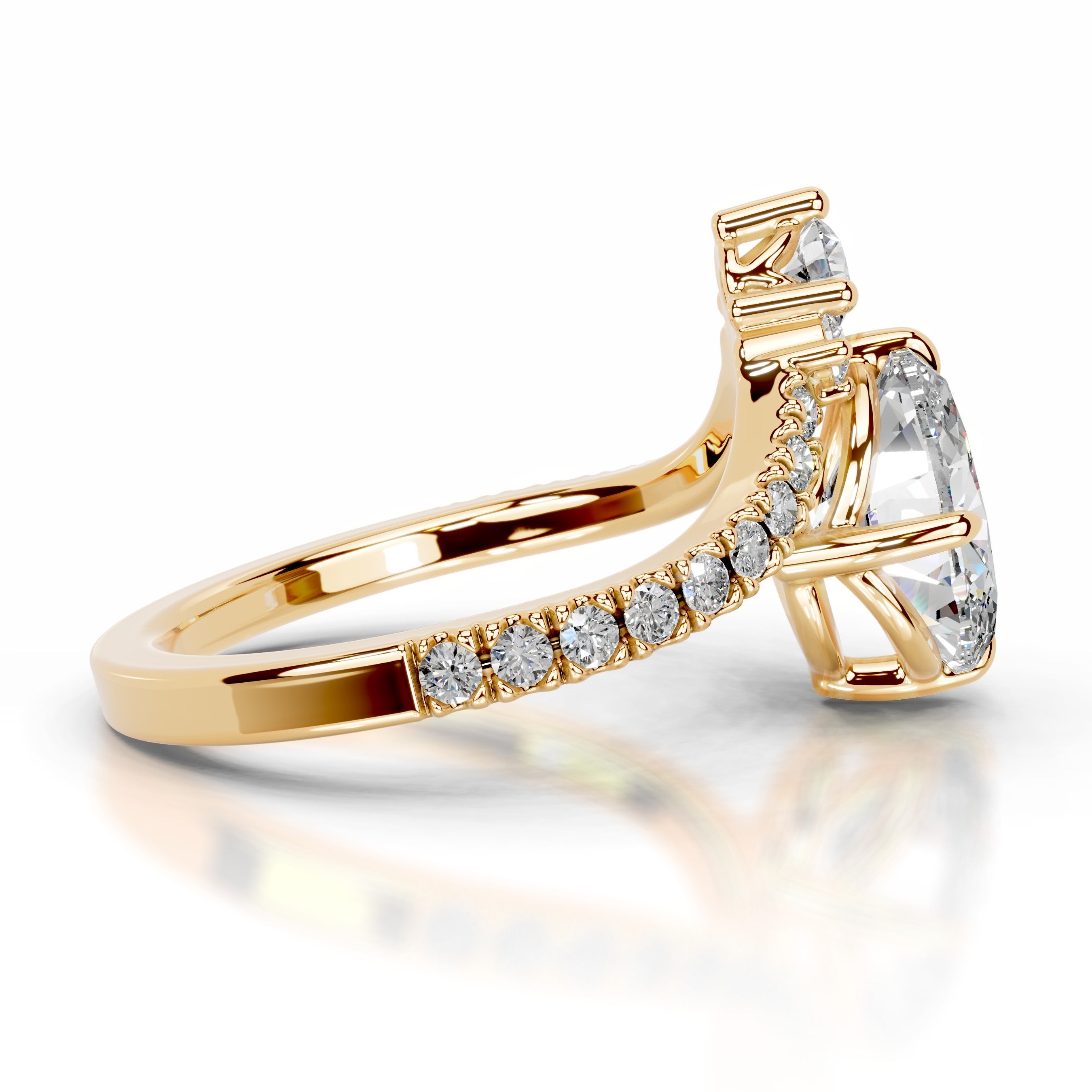 Thea Moissanite & Diamond Ring - 18K Yellow Gold、mySite、hinf8tx79