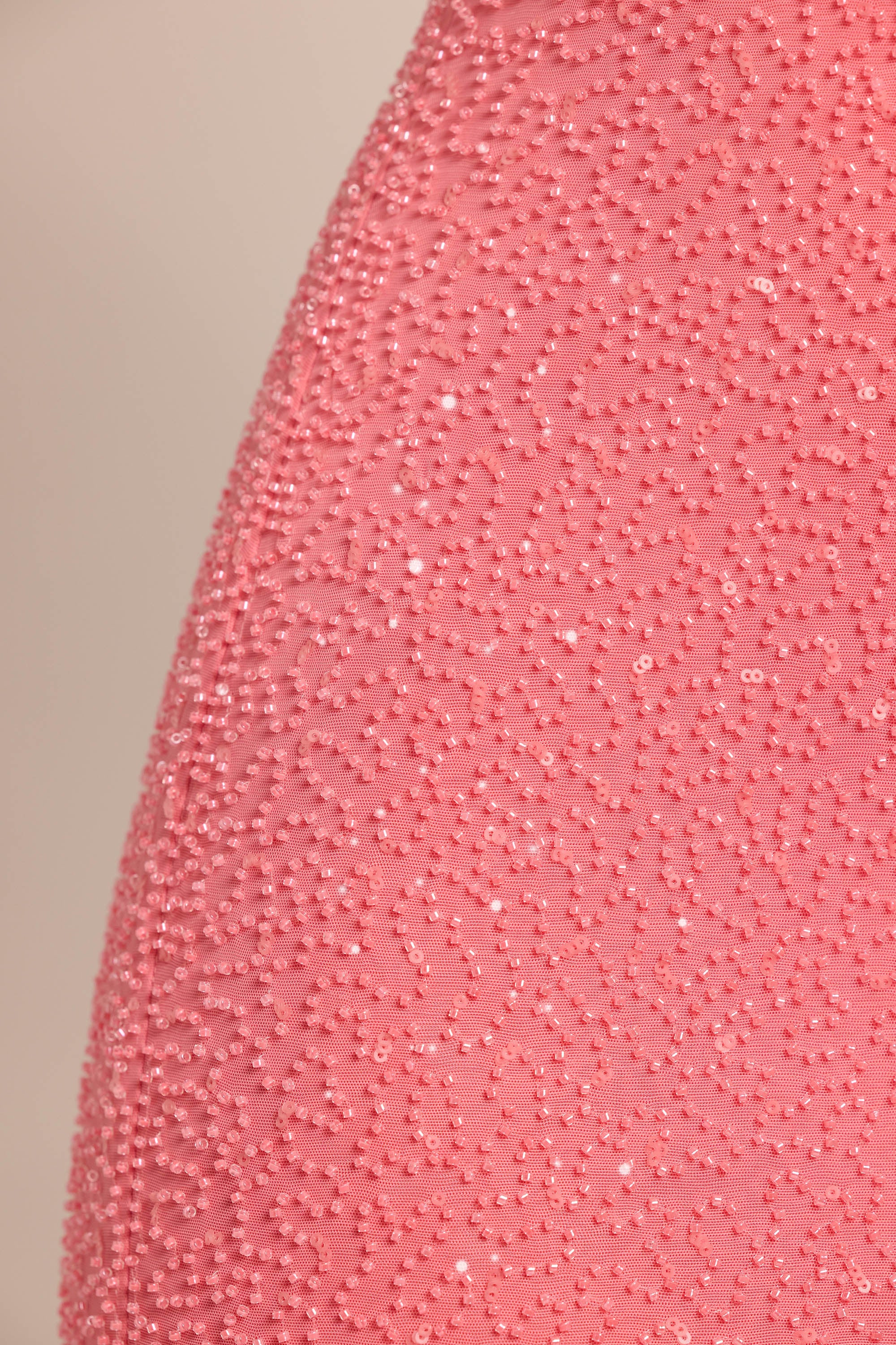 Embellished Square Neck Mini Dress in Coral、mySite、solidvoid