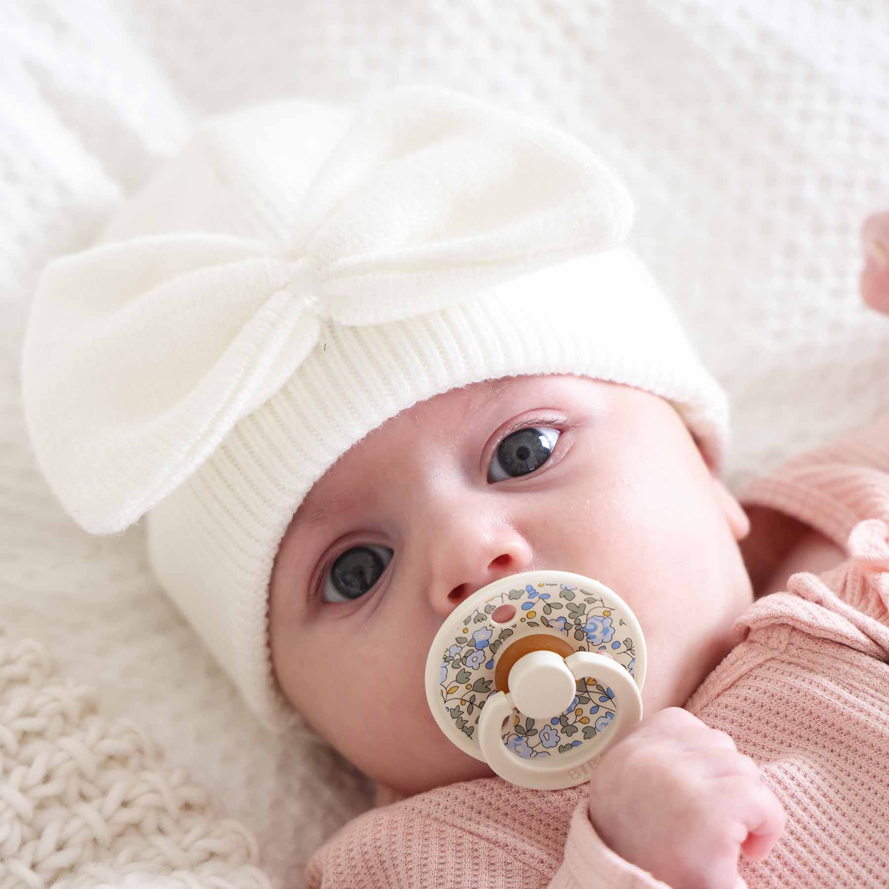  Knit Newborn Bow Beanie | Light Ivory、mySite、layawaytickets