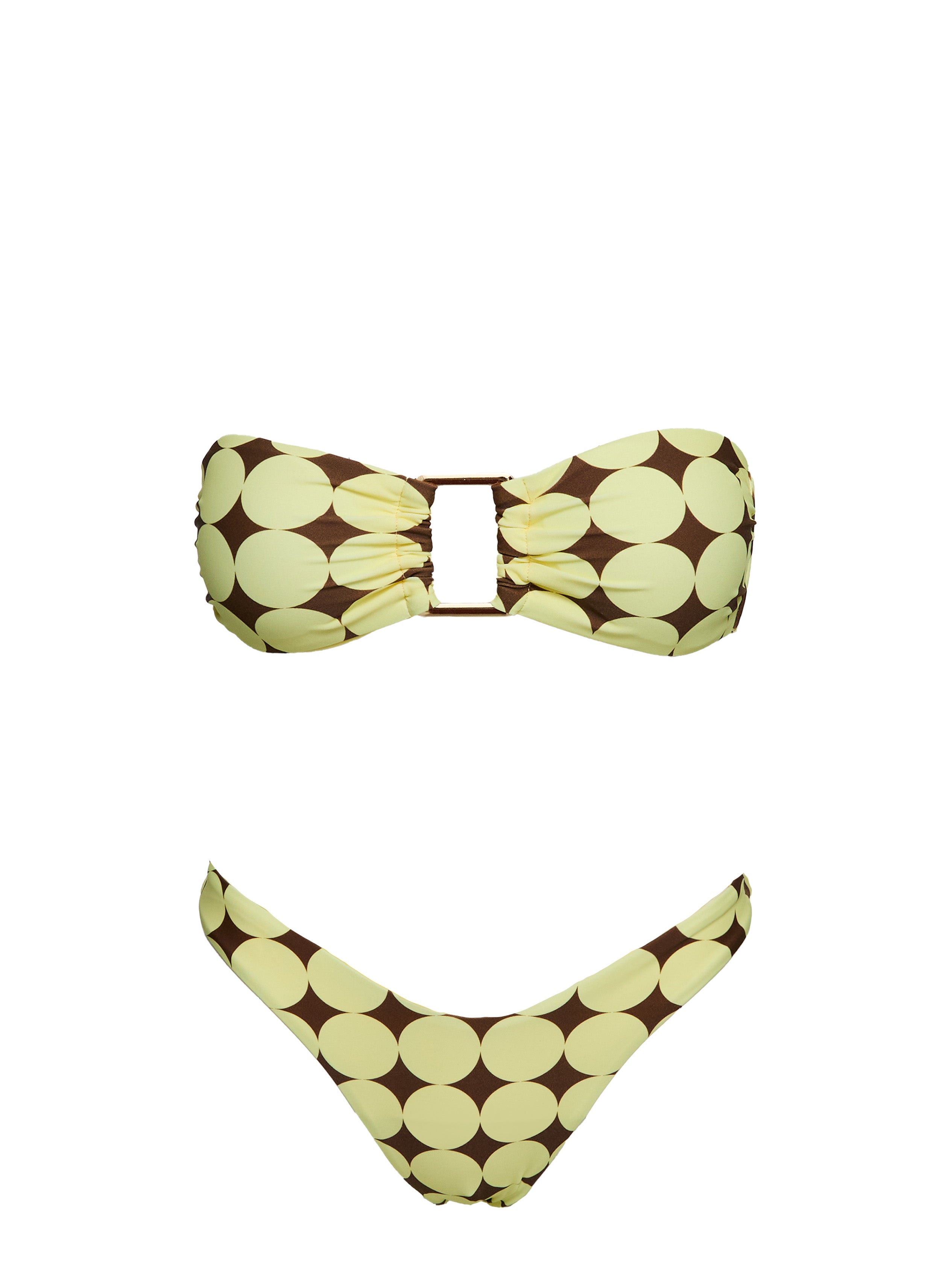 Calbira Strapless Bikini Top Yellow Geo、mySite、solidvoid