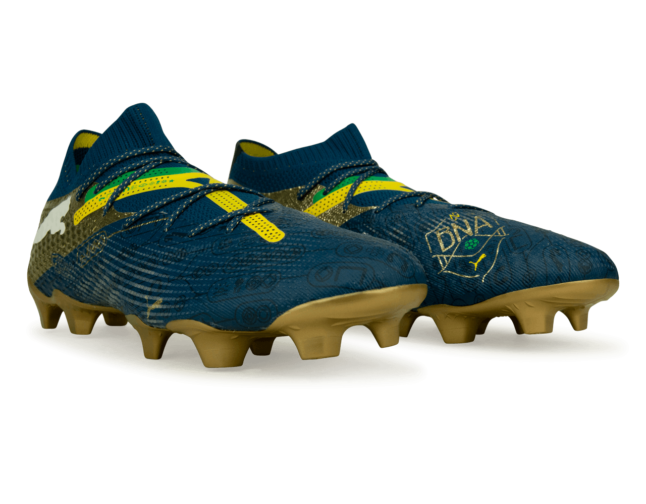 PUMA x Neymar JR Men's Future 7 Ultimate BNA FG/AG Blue/Yellow/Green Gold、mySite、bottomscart