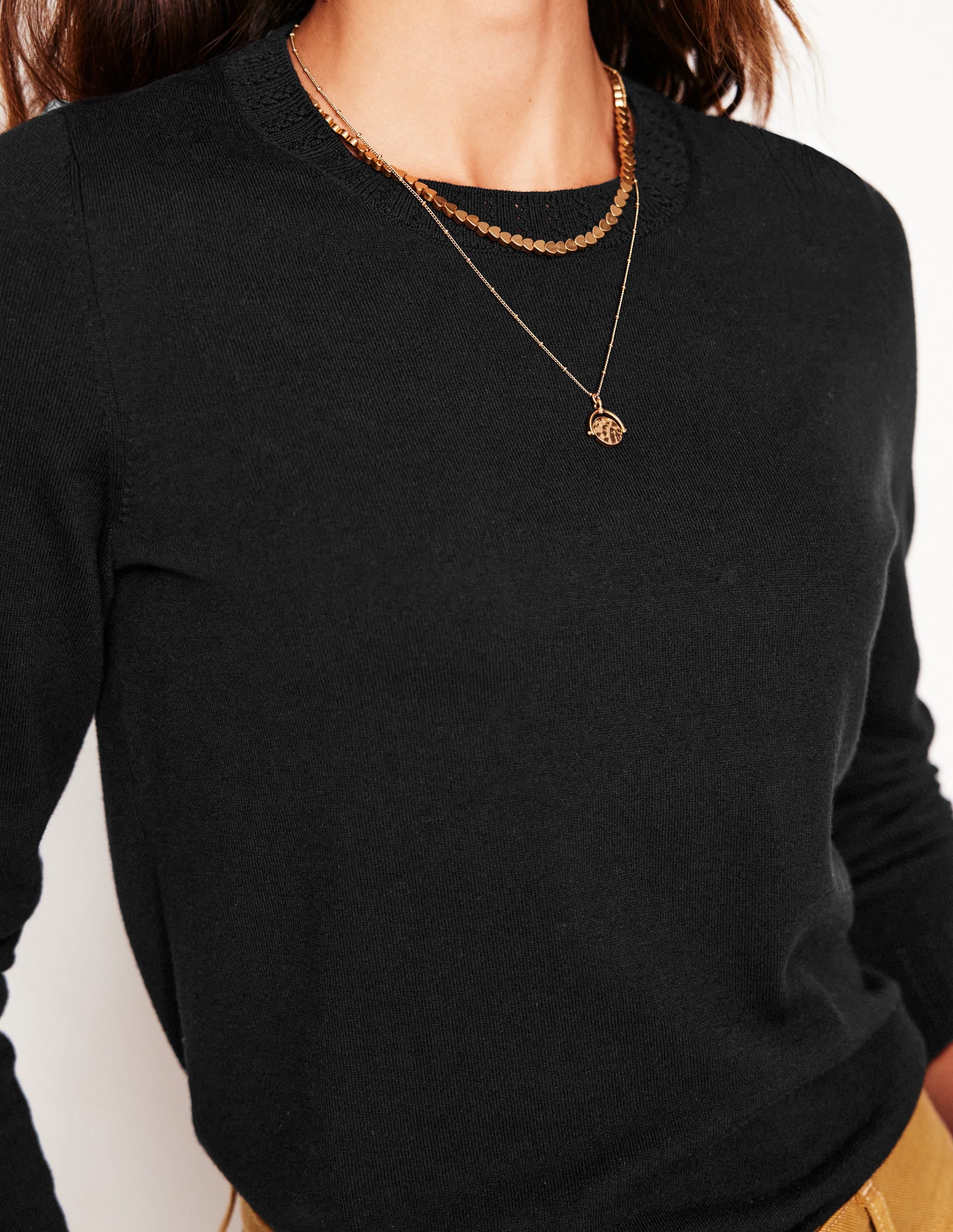  Emilia Cotton Crew Jumper-Black、mySite、ashleygrahame