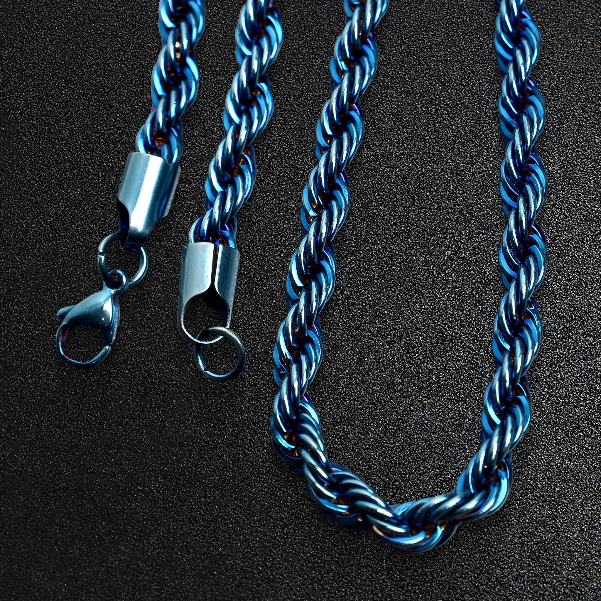 Stainless Steel Blue Rope Chain Necklace / CHN9703、mySite、dreamappss