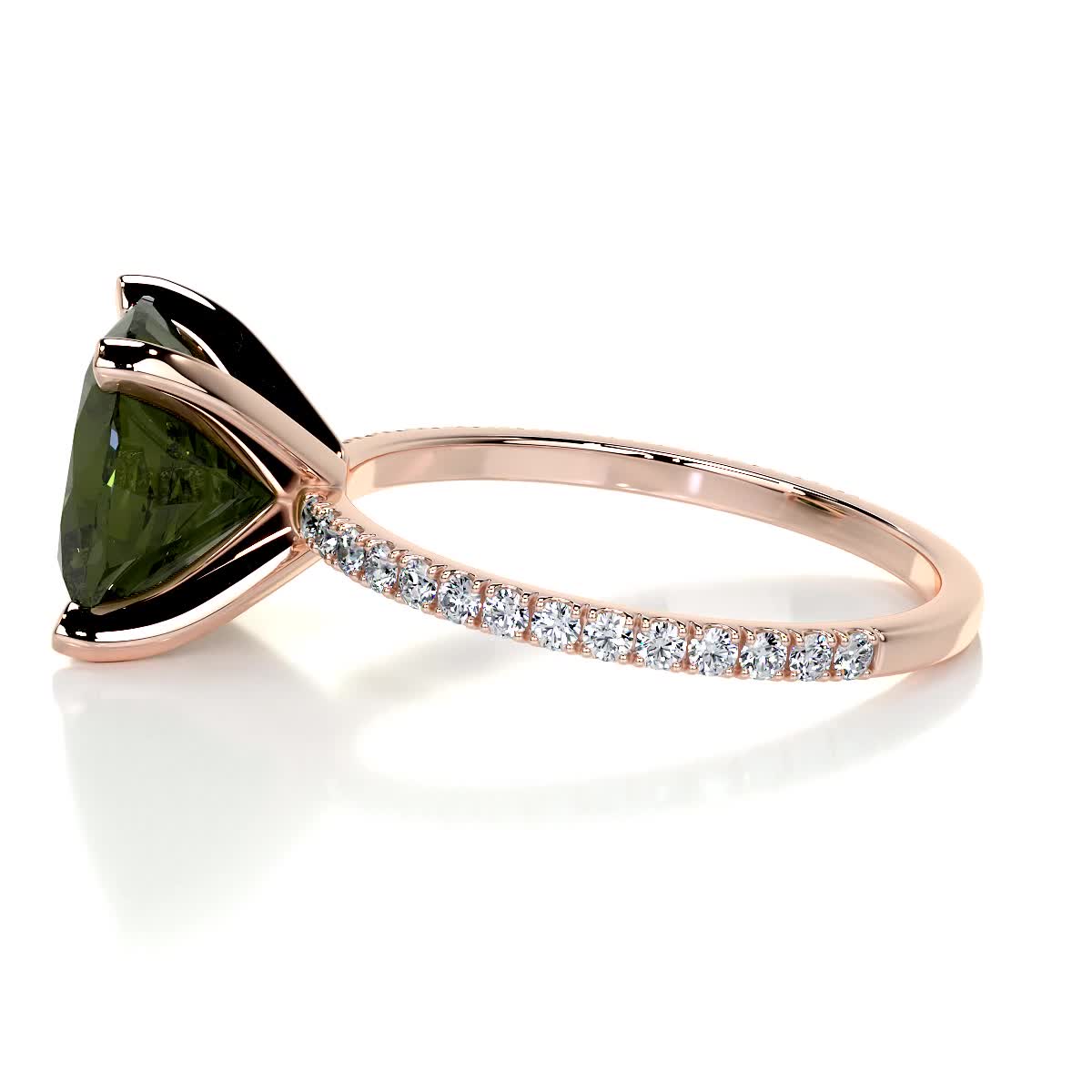 Stephanie Gemstone & Diamonds Ring (6 Carat) -14K Rose Gold、mySite、hinf8tx79