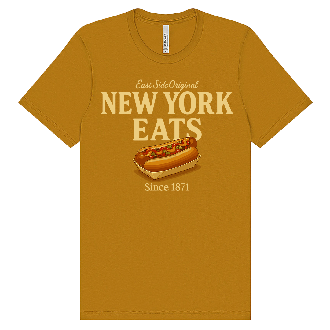 NY Eats: East Coast Original Glizzy Graphic Tee - Mustard Gold、mySite、vikingsvslions