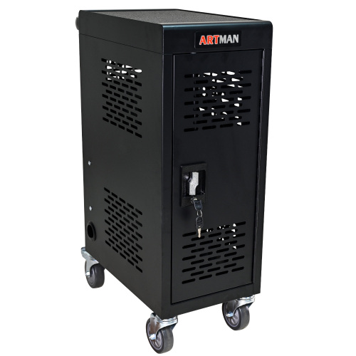 16-Compartment Removable Locking Charging Cabinet for Laptop, Chromebook-Black、、casual