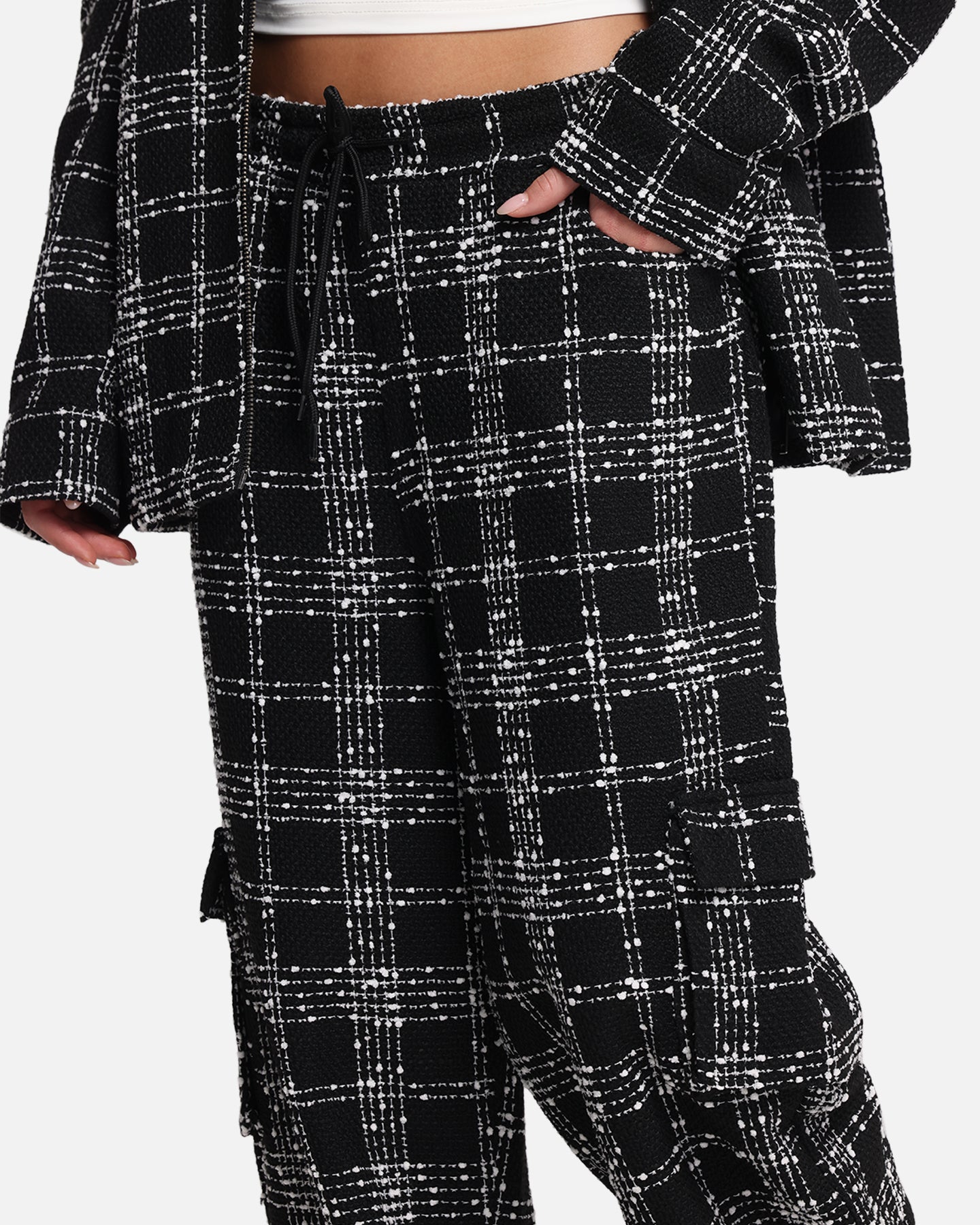 XXIII Boucle Tweed Cargo Pants Black/White、mySite、zt4zffjzw