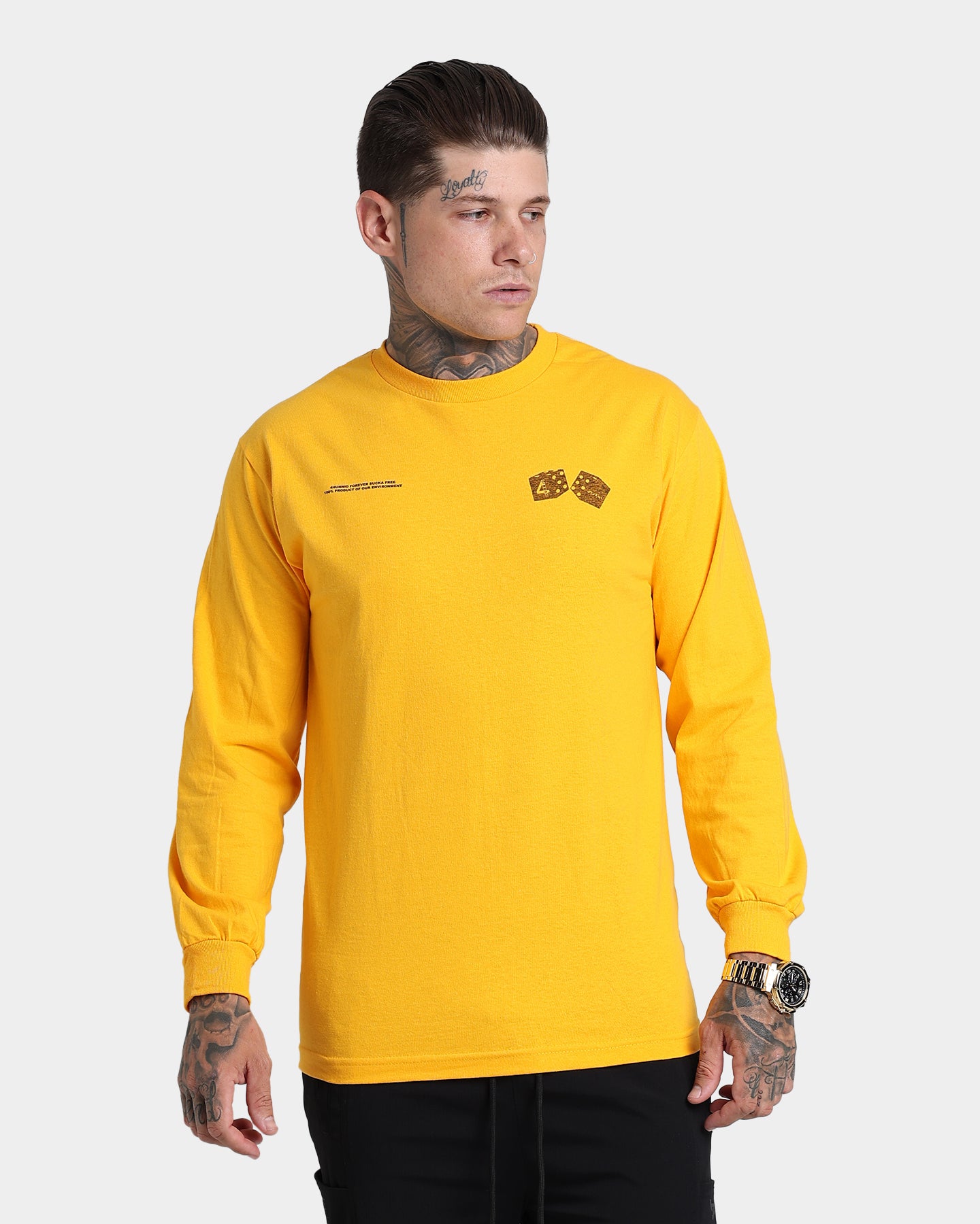 4HUNNID Roll The Dice Long Sleeve T-Shirt Mustard、mySite、zt4zffjzw