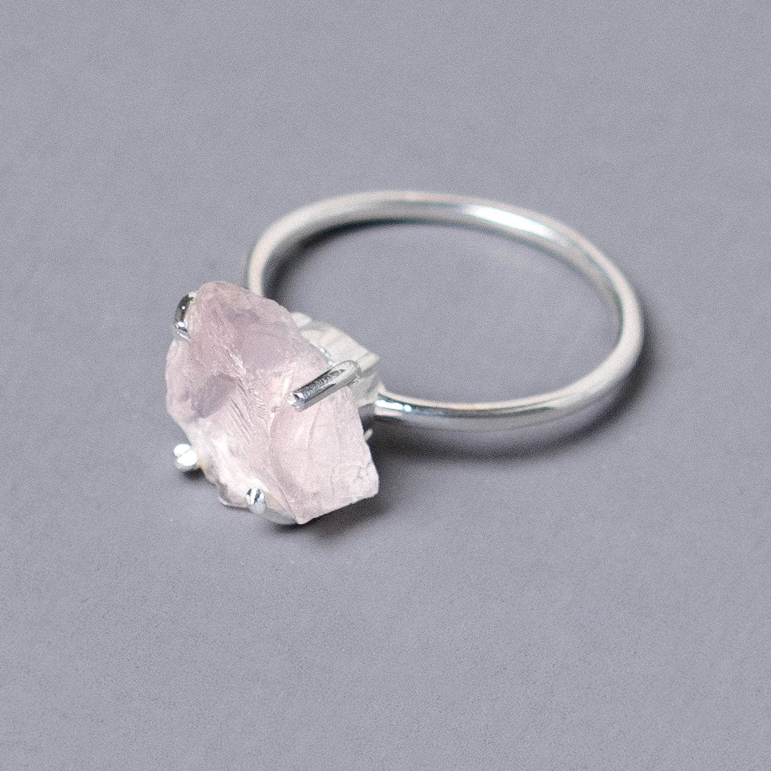 Rose Quartz Raw Freeform Gold or Silver Ring、mySite、hinf8tx79
