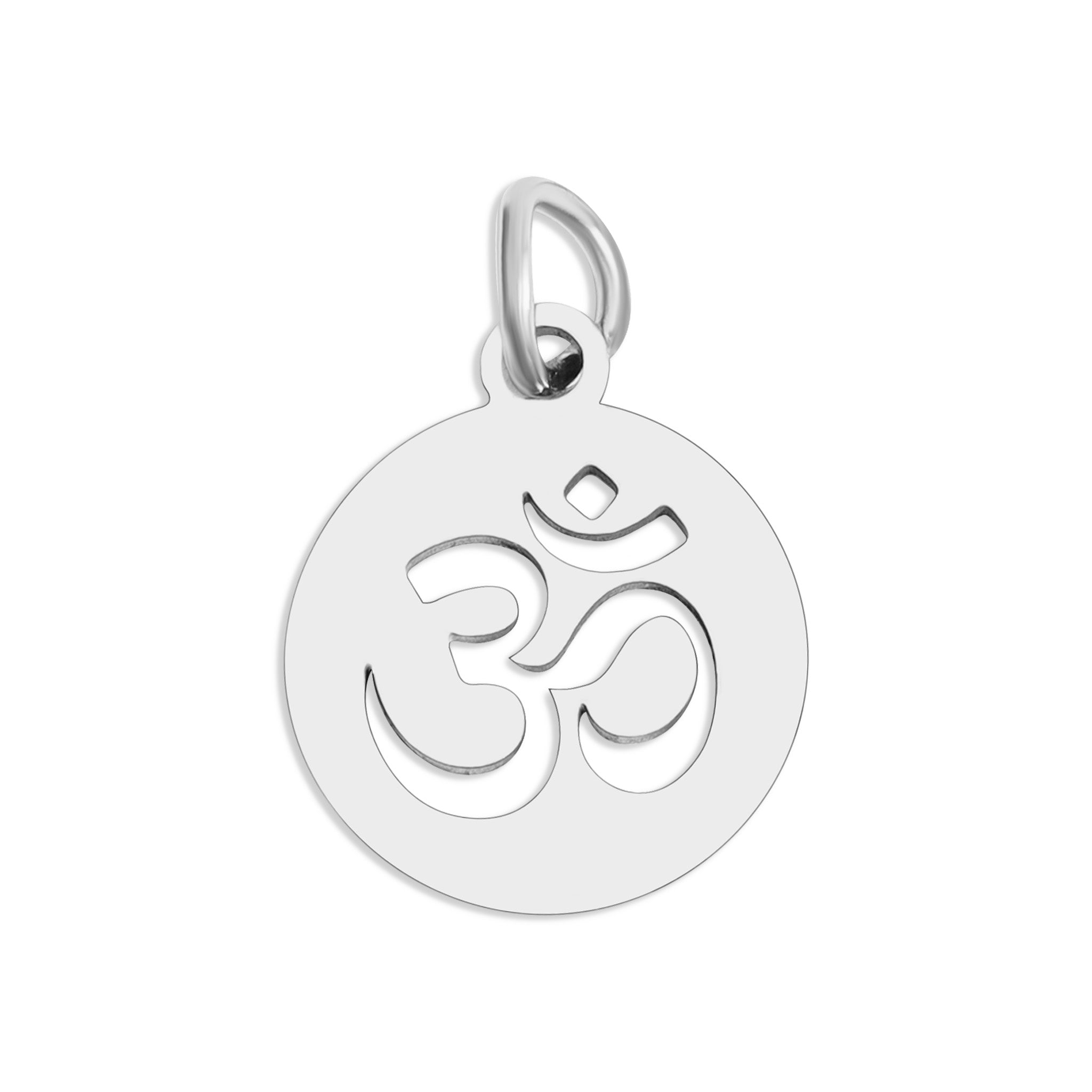 18K Gold PVD Stainless Steel Om Symbol Circle Pendant / PDL0148、mySite、dreamappss