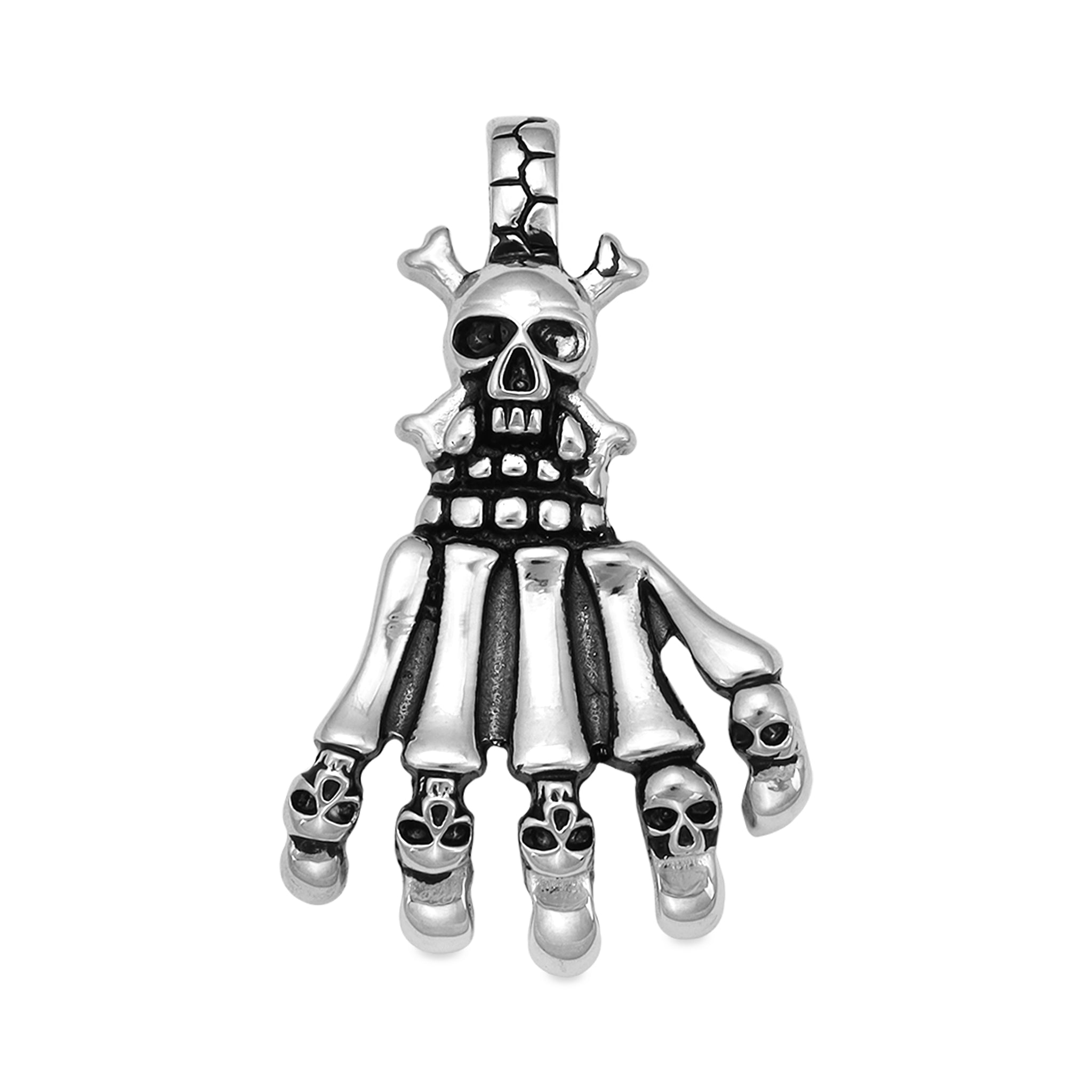 Stainless Steel Skull Skeleton Hand Pendant / PDL2031、mySite、dreamappss