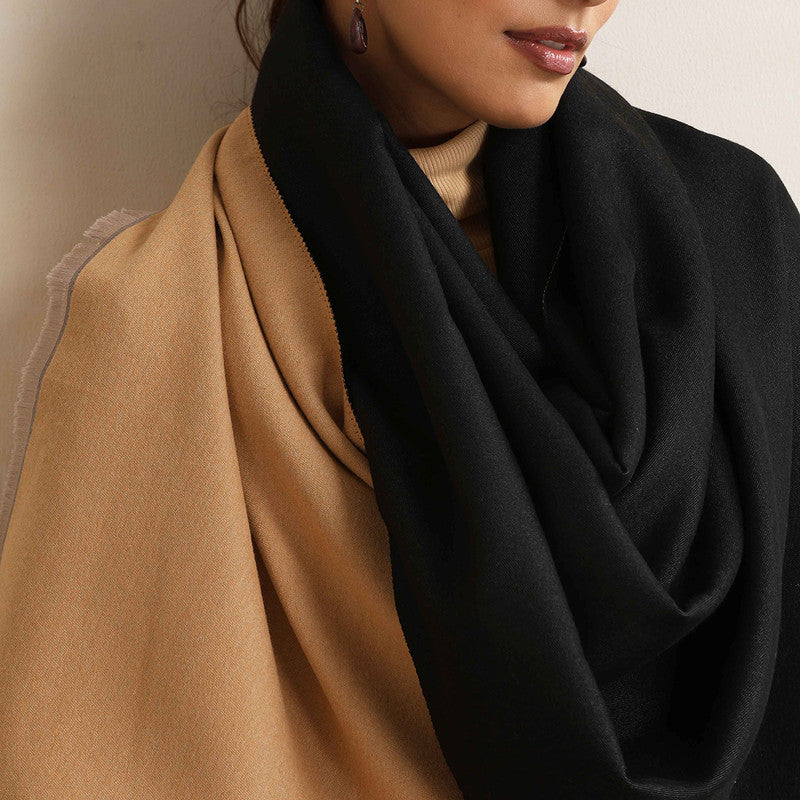 Woolen Solid Reversible Stole | Black、mySite、camillekostekn