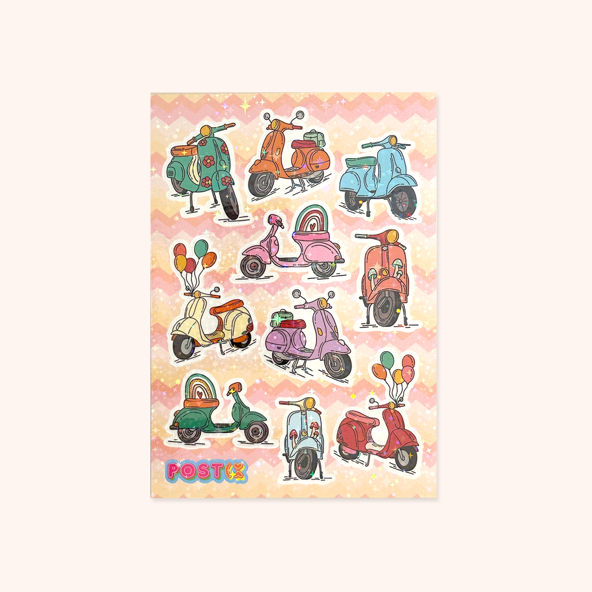  Mod Vespa Vibes A6 Hologram Sticker Sheet、mySite、ghnorth