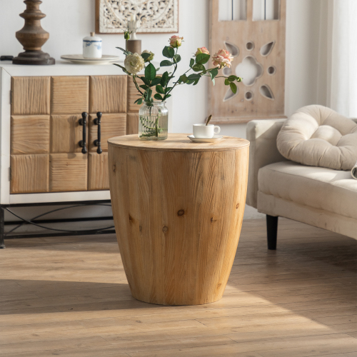 31.50"Vintage Style Bucket Shaped Coffee Table for Office, Dining Room and Living Room(Same SKU:W757P170149)、、xpatfood