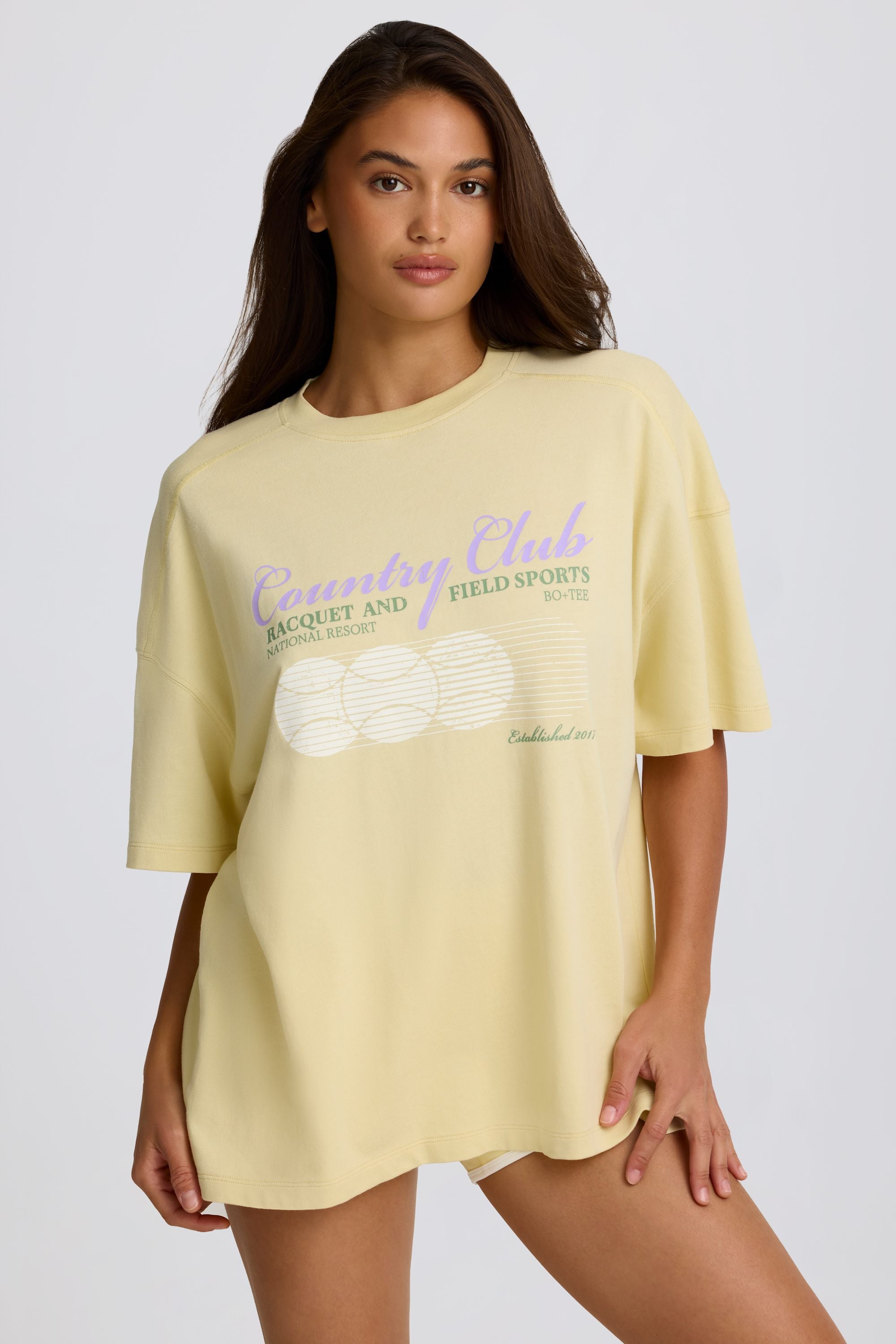  Oversized Graphic T-Shirt in Lemon、mySite、sugarbowlscore