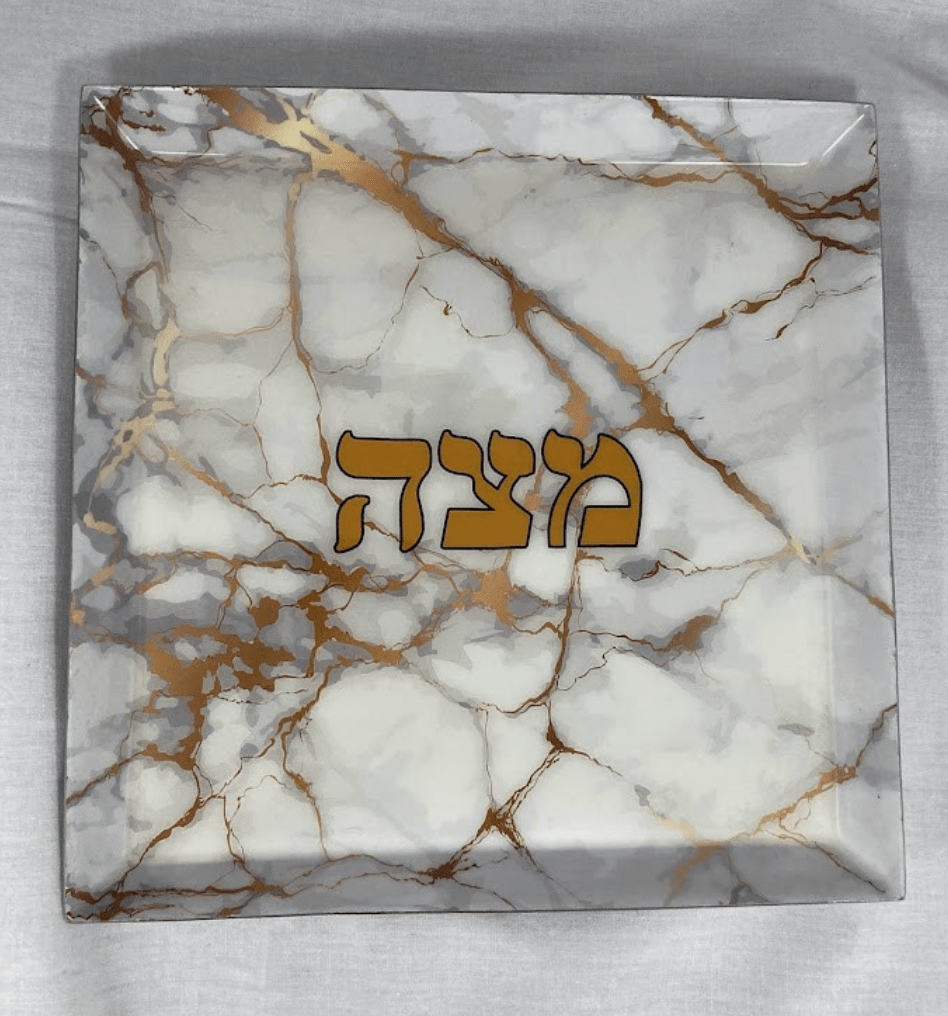 White and Gold Marble Matzah Tray、mySite、topwebapps